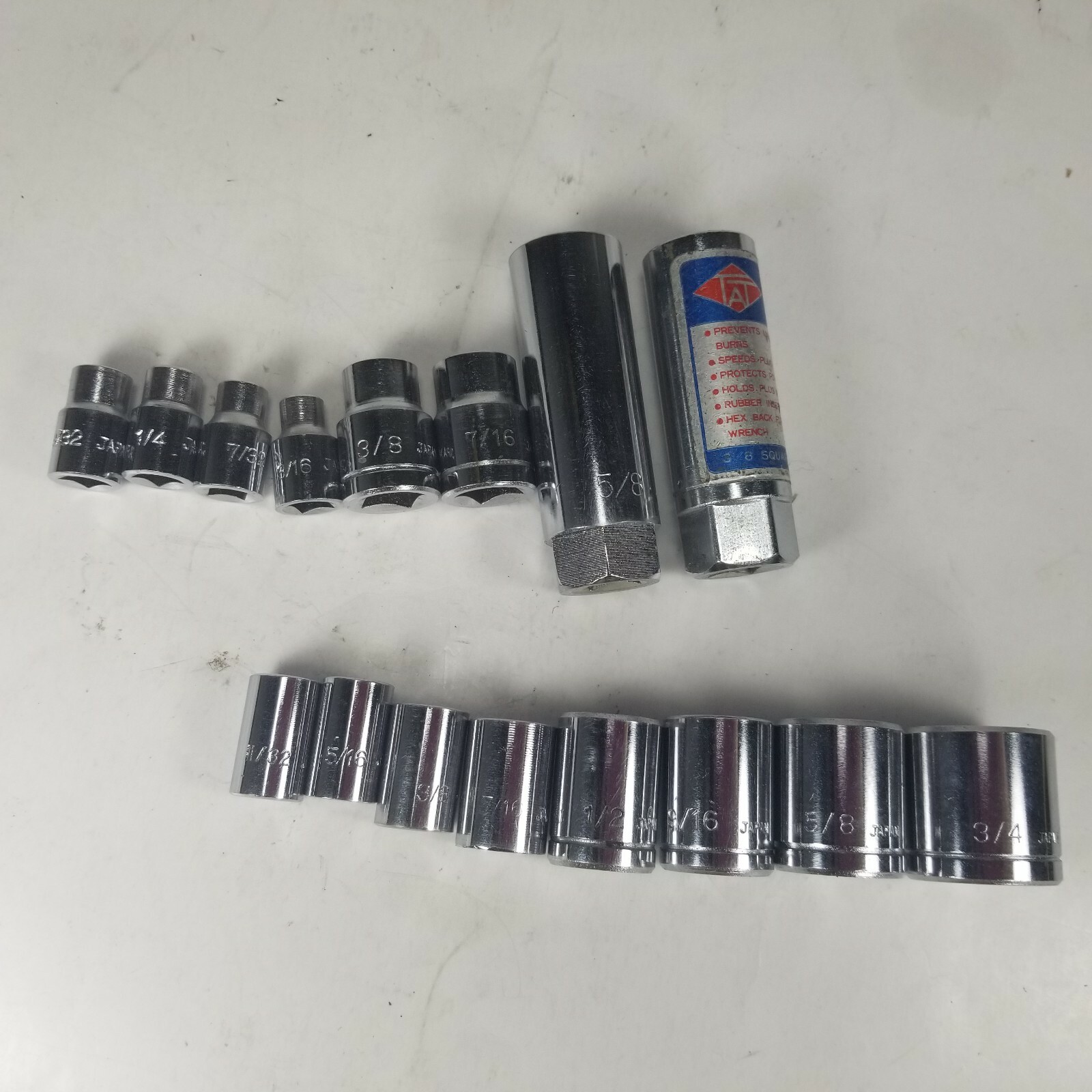 Lot of Drive Sockets Made in Japan Standard SAE Imperial