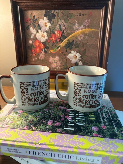 Vintage Pair (set of 2) Of Made in Japan Retro Vibe Coffee Mugs Coffee Theme