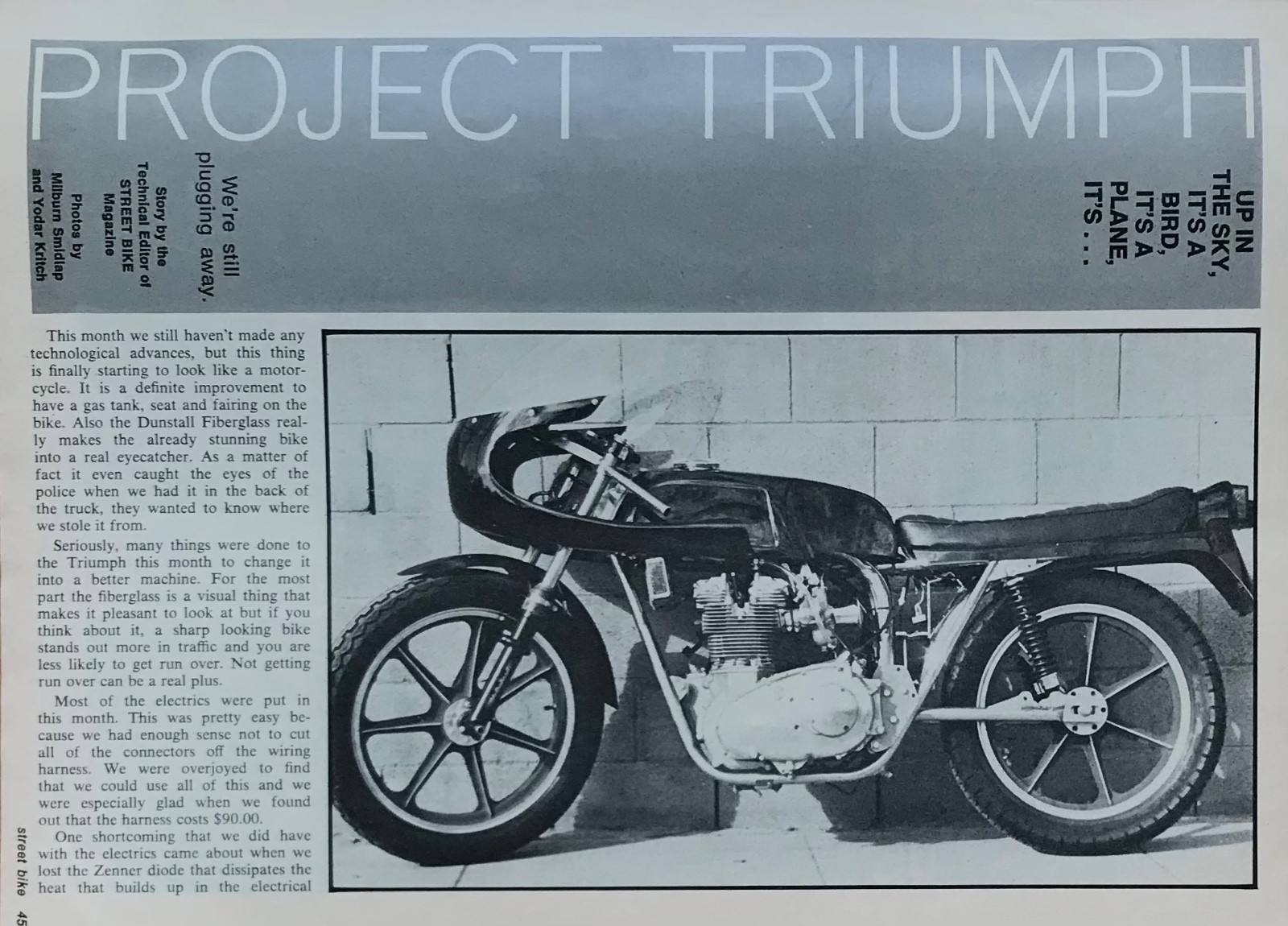 Street Bike May 1976 Tests-Yamaha RD350 Suzuki GT550 CB550 CB750 Triumph Cafe