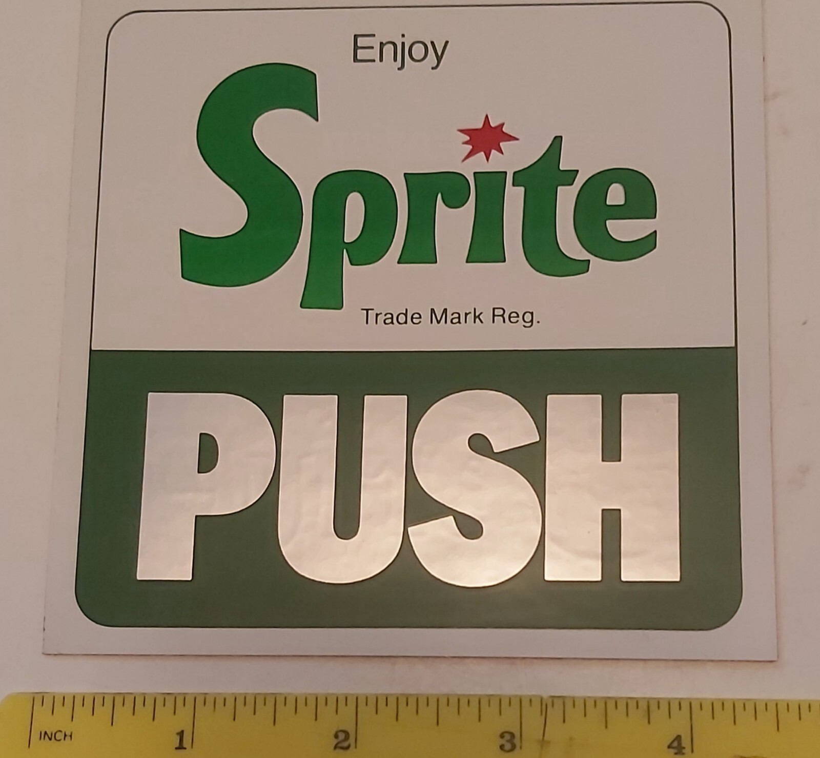 SET OF THREE DIFFERENT PALM PUSH “TAB, SPRITE & FRESCA” ADHESIVE BACK DECALS