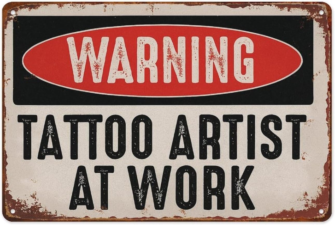 Tattoo Artist At Work Aluminum Posters Tin Metal Signs Home Décor 8×12