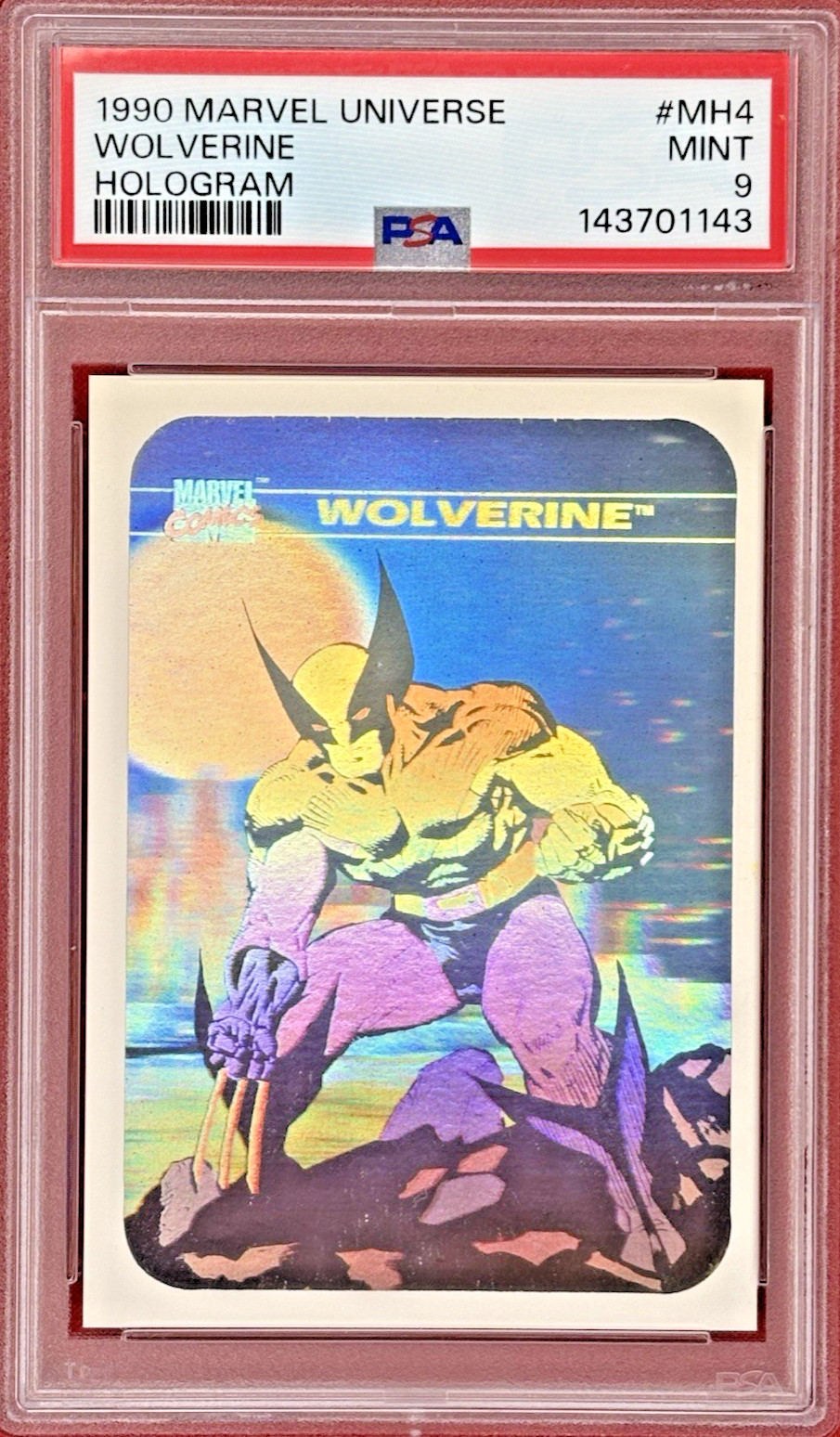 1990 Marvel Universe Hologram #MH4 Wolverine PSA 9 🔥 Fresh Grade Low Pop X-Men