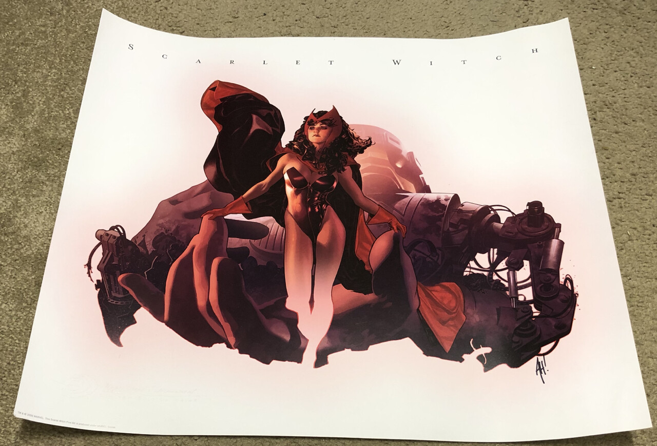 Adam Hughes SIGNED 2006 Upper Deck Scarlet Witch Avengers Marvel Comic Art Print