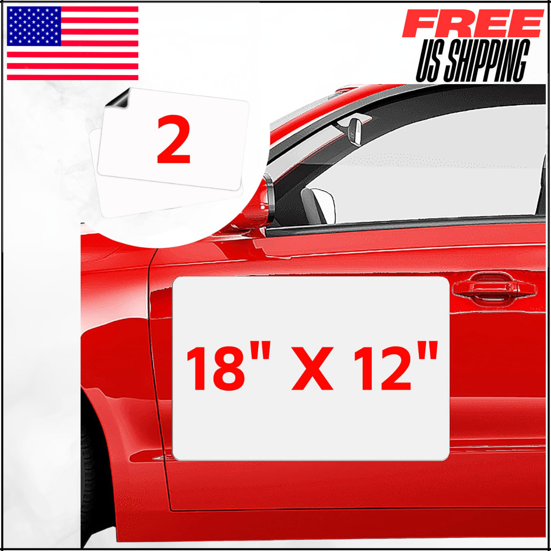 Blank Car Magnets 12×18 Vehicle Signs for Business Door Logo Cover 2 Pack