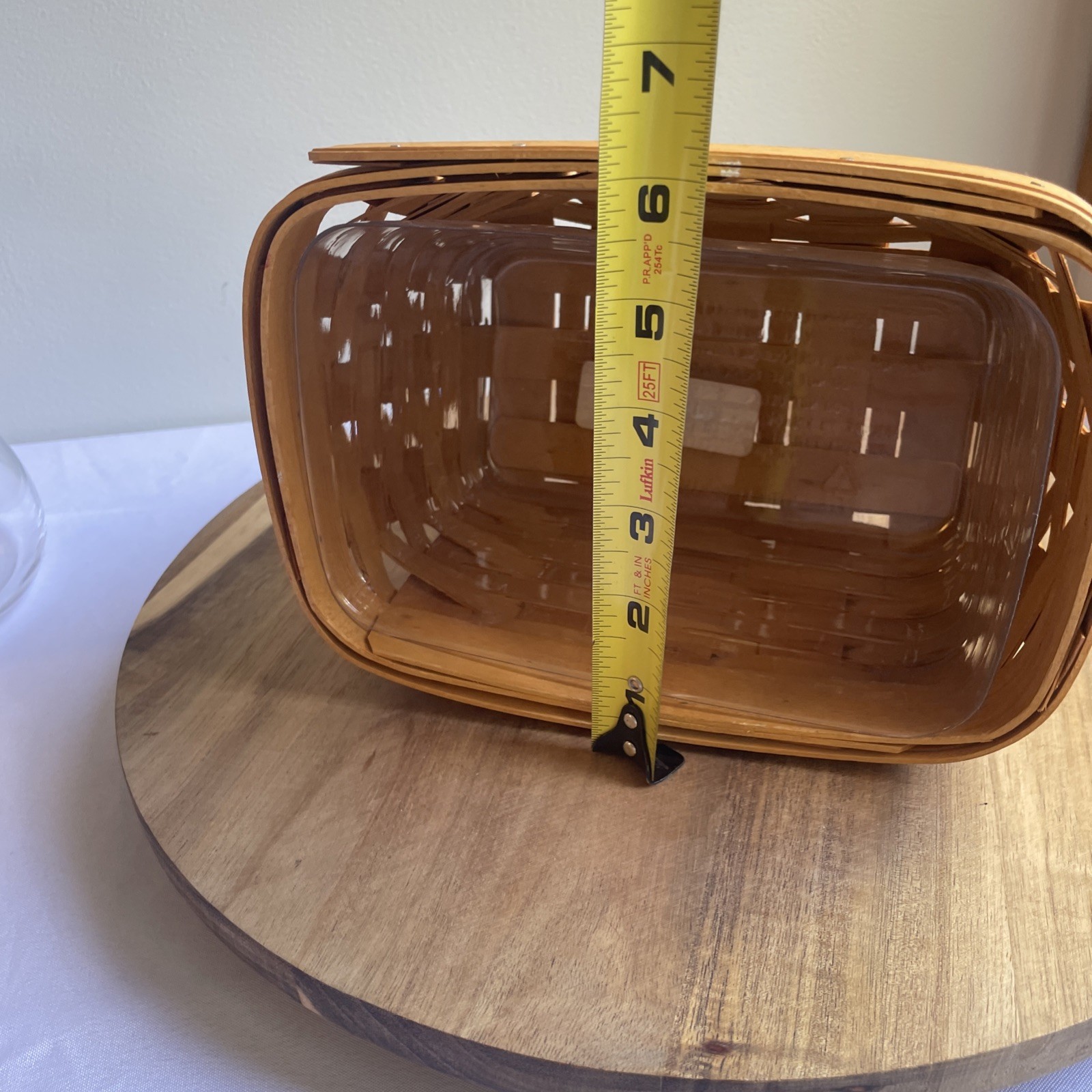 VTG Longaberger Rectangular Basket Planter Plastic Liner 2001 USA Made