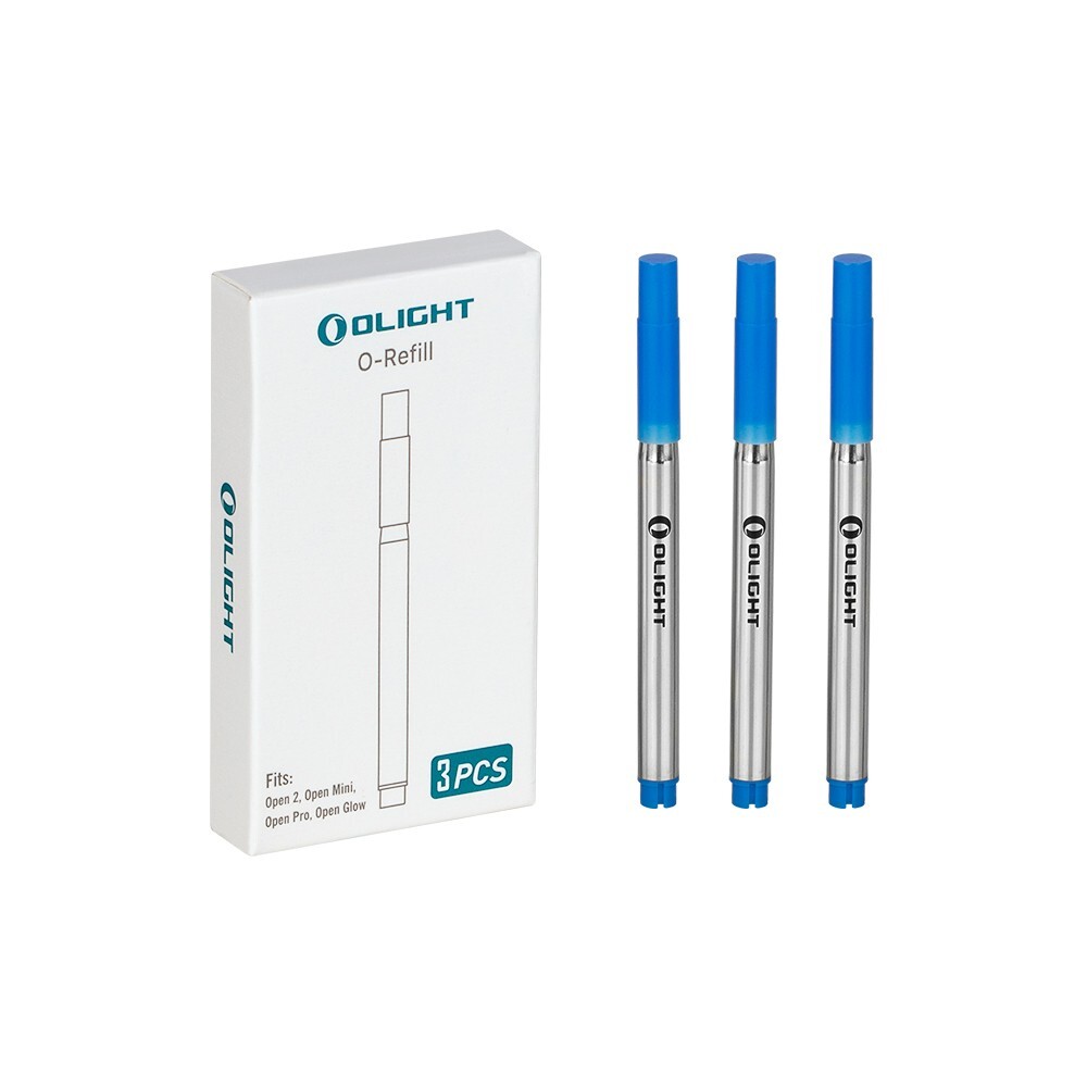 Olight O-Refill Upgraded Refill Blue Ink Cartridges for All Open Series, 3 PCs