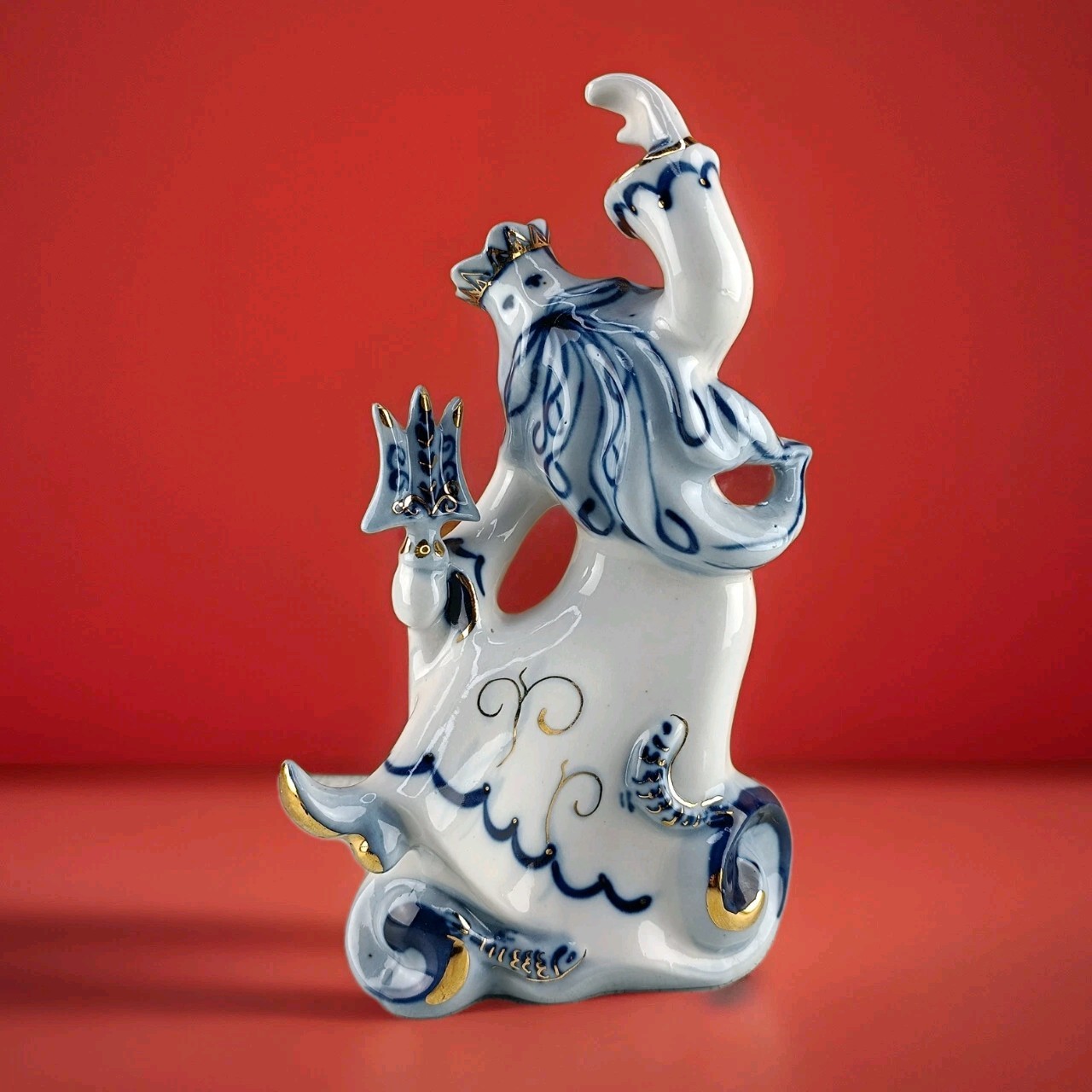 Vintage Soviet Statuette “Sea King” “Poseidon” USSR “Neptune” Porcelain Figurine