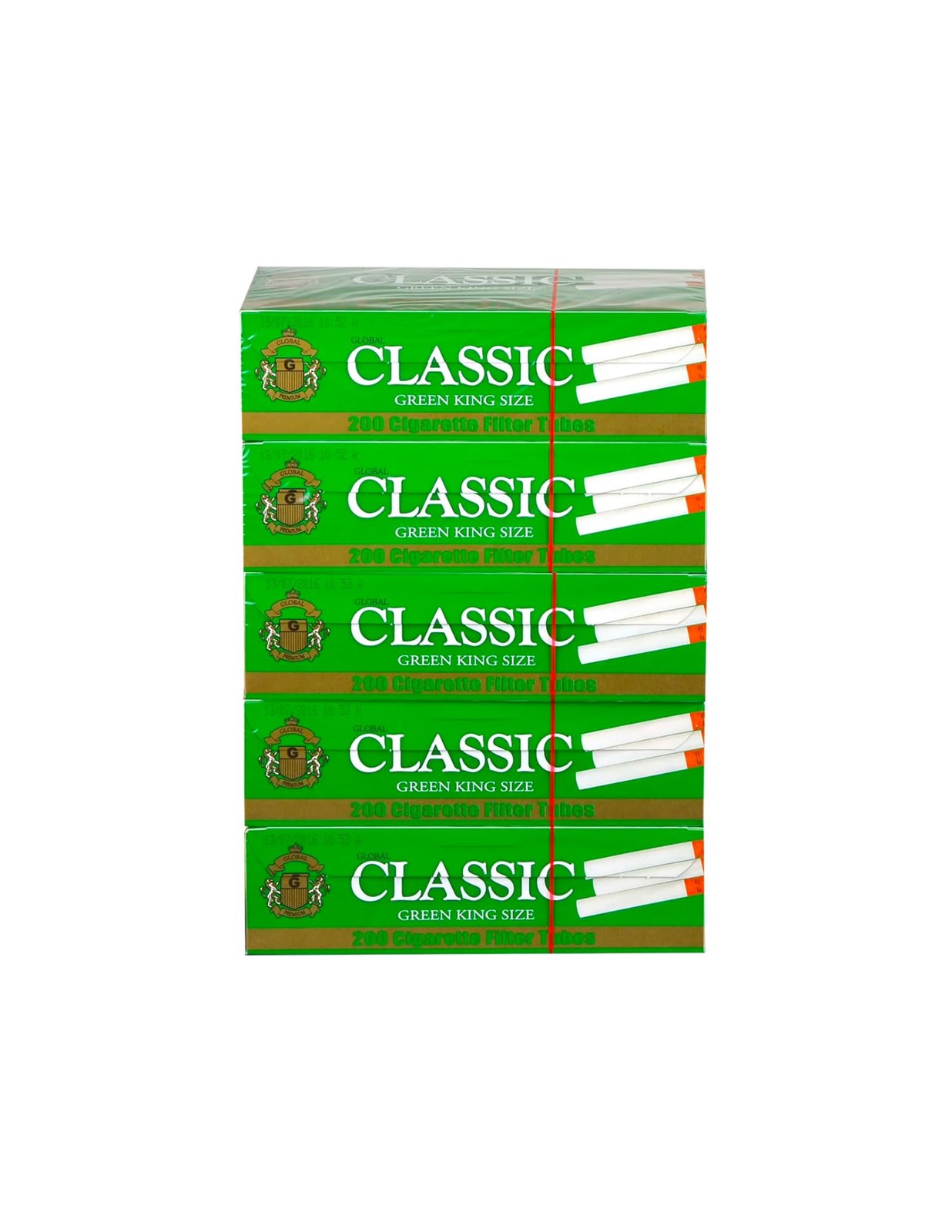 Green Menthol King Size Cigarette Tubes 200 Count Per Box (Pack of 5)