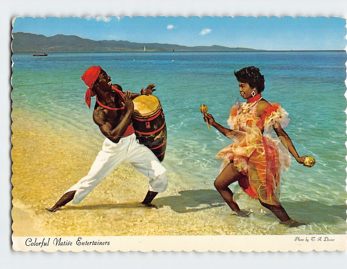 Postcard Colorful Native Entertainers in Jamaica