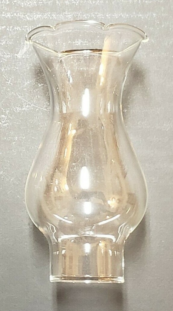 1 1/4″ FITTER X 4 1/2″H CRIMP TOP MINIATURE CLEAR GLASS OIL LAMP CHIMNEY 66116J