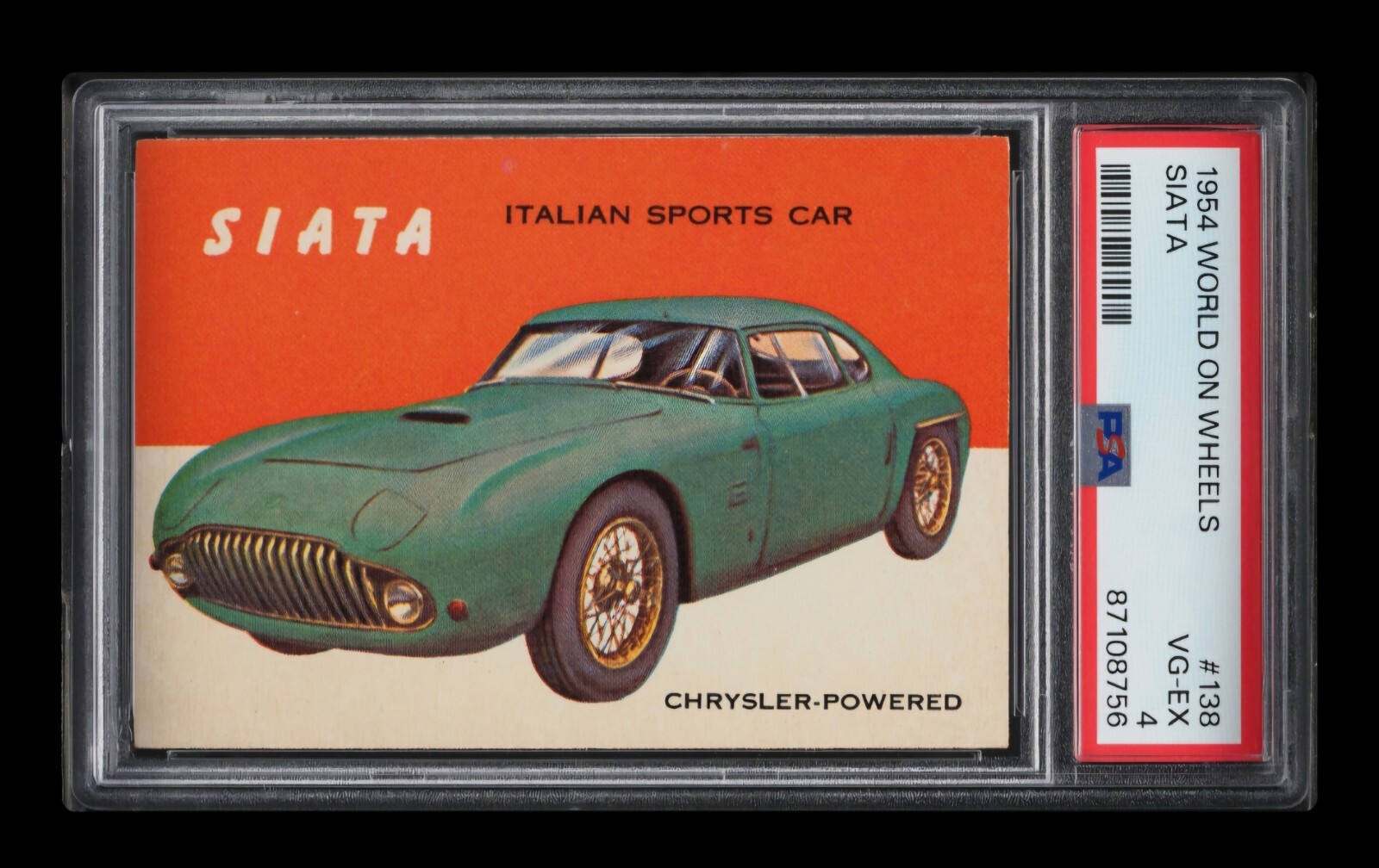 1954 ⛽ PSA 4 #138 Siata Sports Car Topps World On Wheels