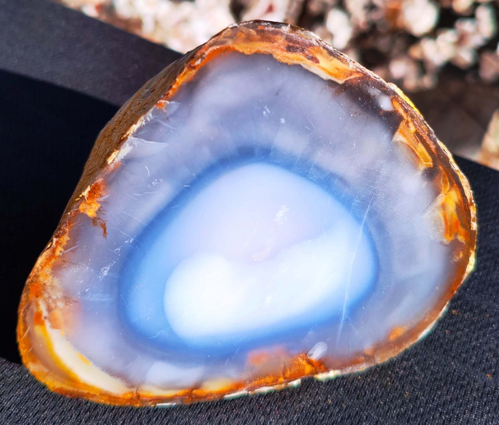 1 Lb 3,4 Oz Mirror Polished Blue Chalcedony