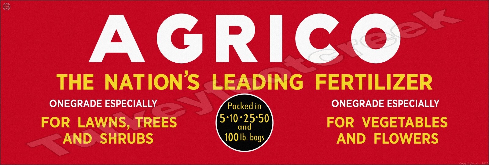 Agrico The Nations Leading Fertilizer 6″ x 18″ Metal Sign