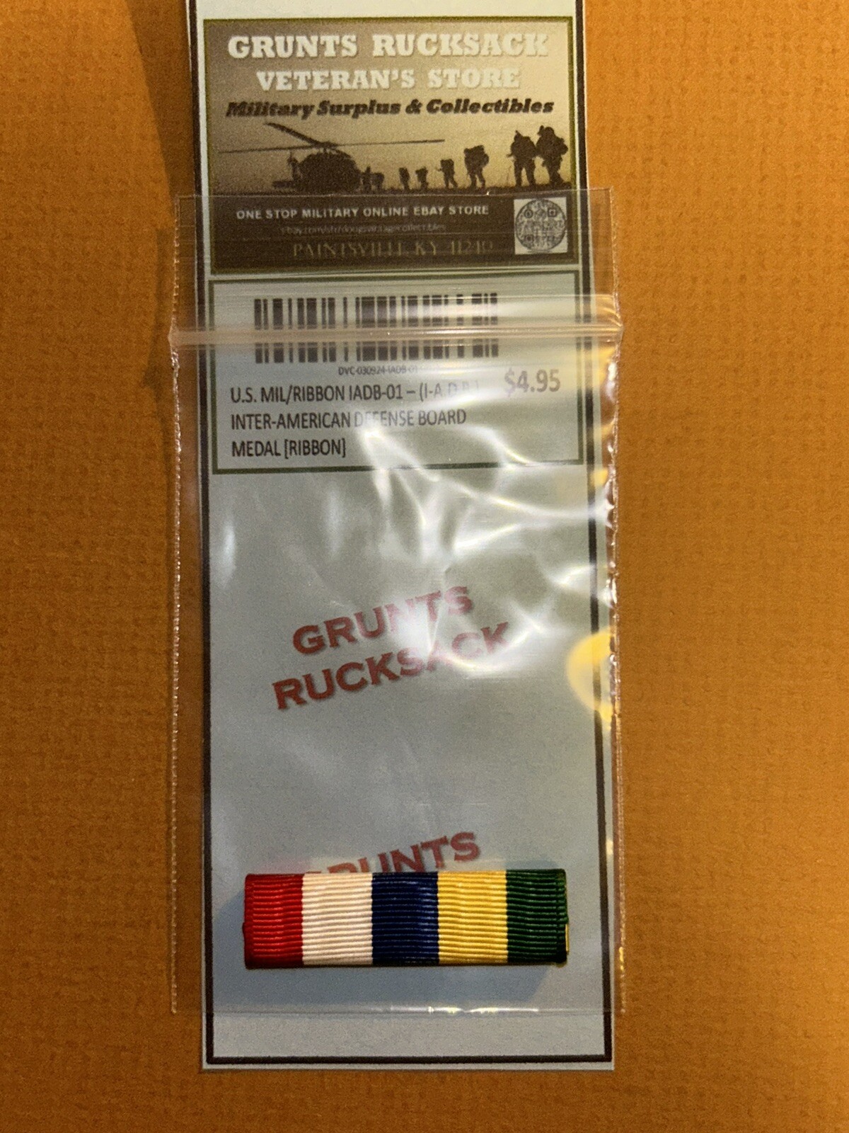 U.S. MIL/RIBBON IADB-01 / IADB – INTER-AMERICAN DEFENSE BOARD MEDAL [RIBBON]