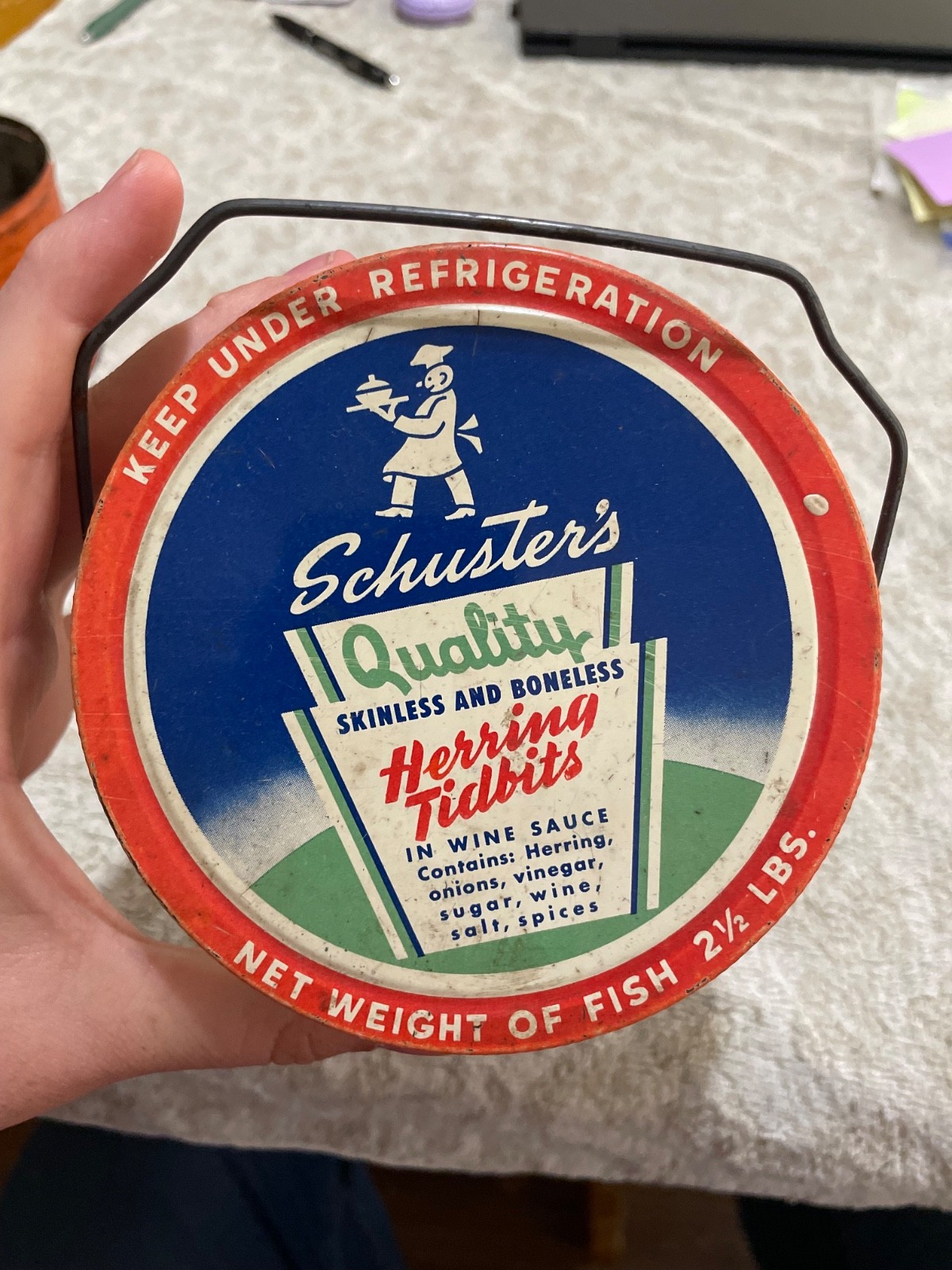 Schuster’s Quality Herring Tidbits 2.5 Pounds Glass Jar From Wisconsin