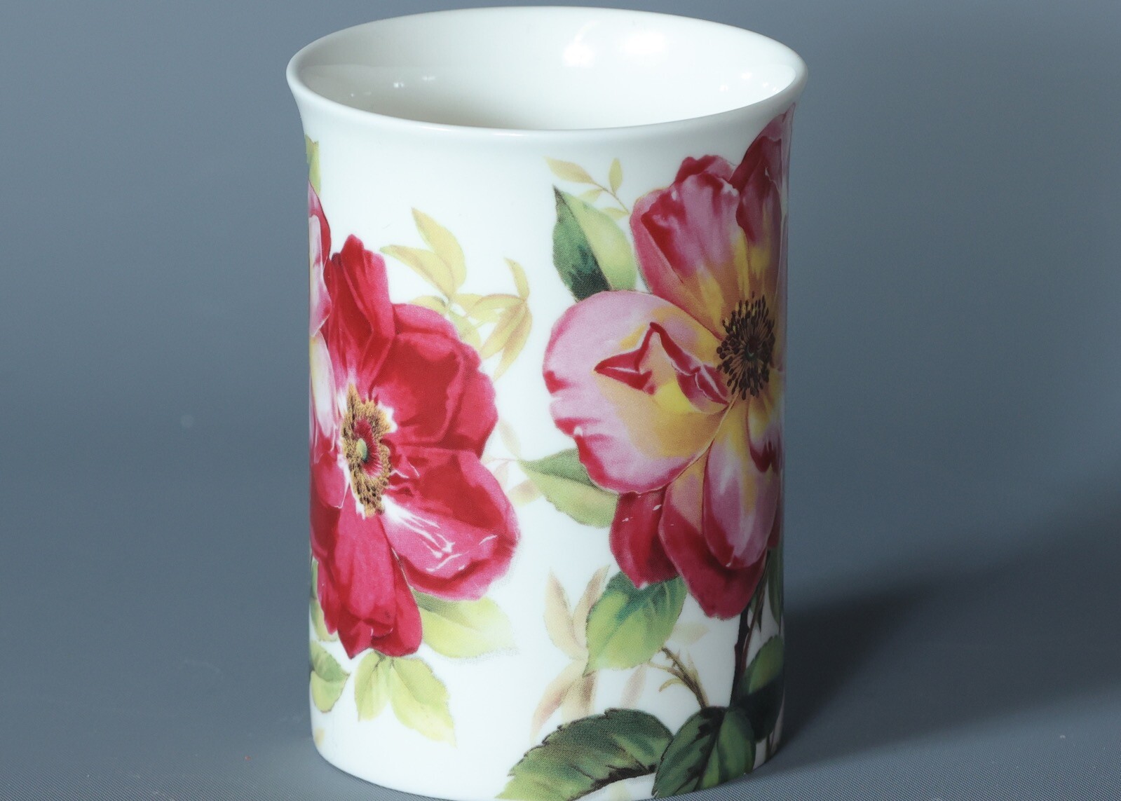 STECHCOL FULL BLOOM RED ROSES Bone China CAN Mug 2A
