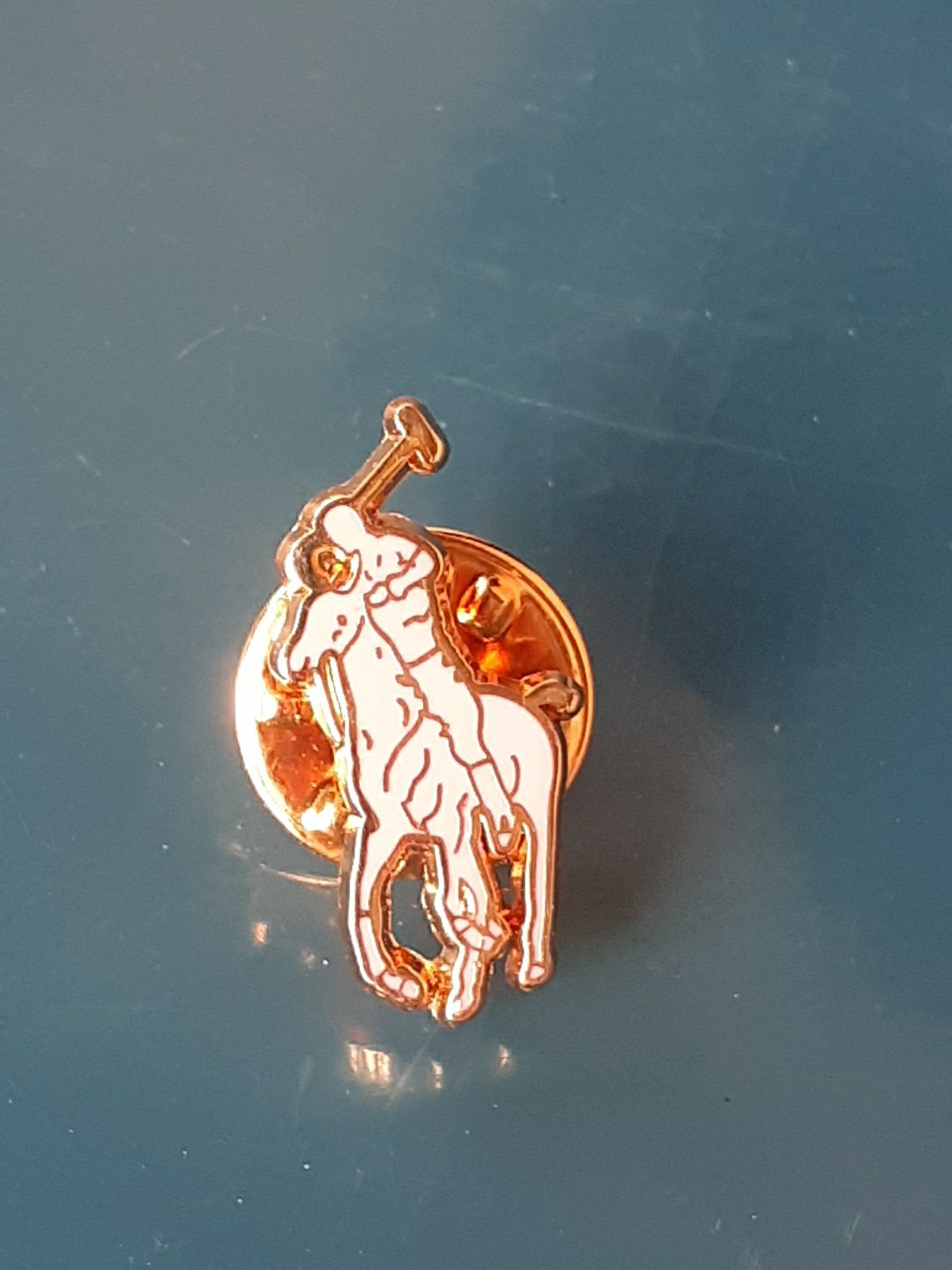 POLO Ralph Lauren Pink Pony Rider Enamel Hat Lapel Pin Pinback Tie Tac