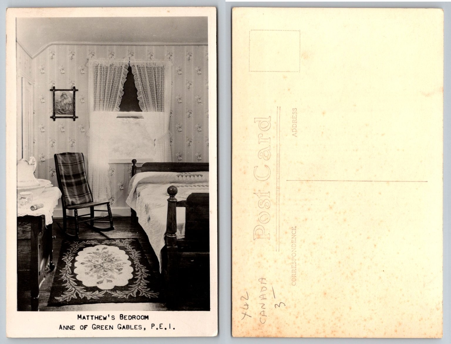 Matthew’s Bedroom Anne of Green Gables PEI Canada Photo Postcard Vintage
