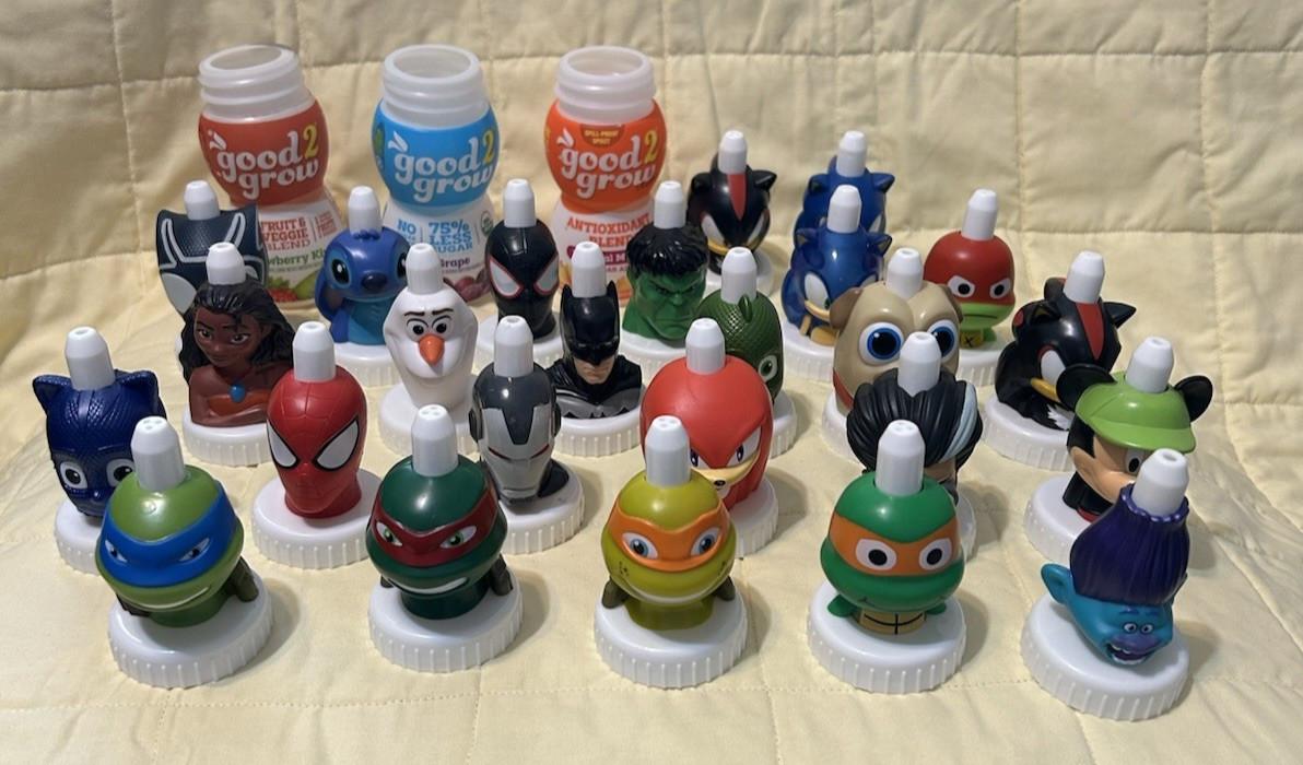 Good 2 Grow Juice Toppers Lot Of 25 -Includes Rare Rolly and Clear Blue Sonic