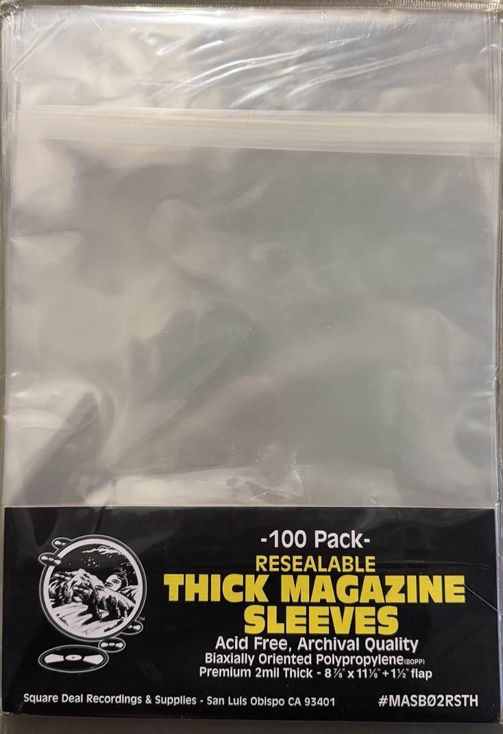 (100) Thick Magazine Sleeves – Resealable Premium 2mil Archival Quality Covers