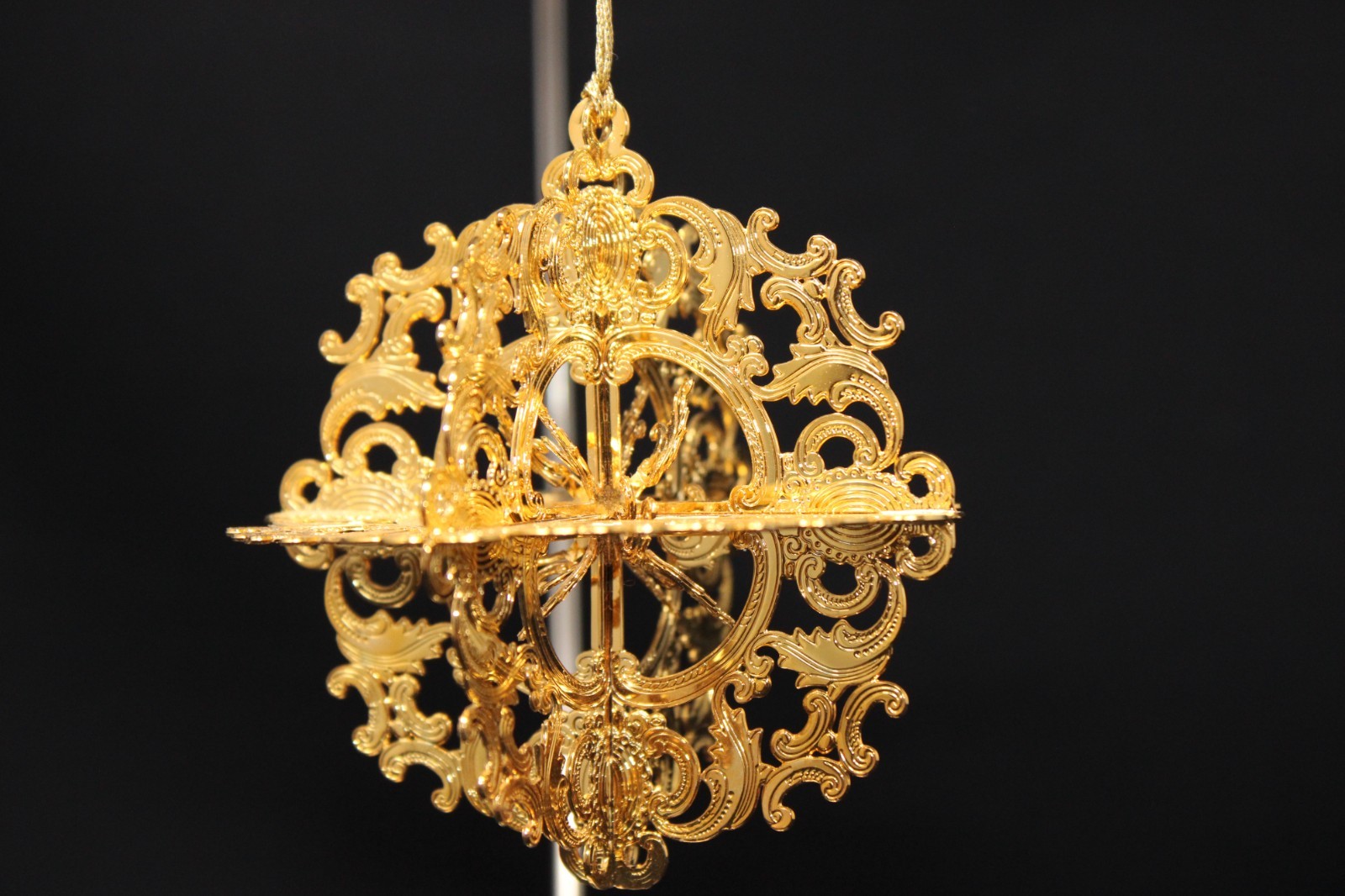 1997 BALDWIN BRASS Lancaster Snowflake Ornament 24K Gold Finish 2 5/8″ VERY NICE