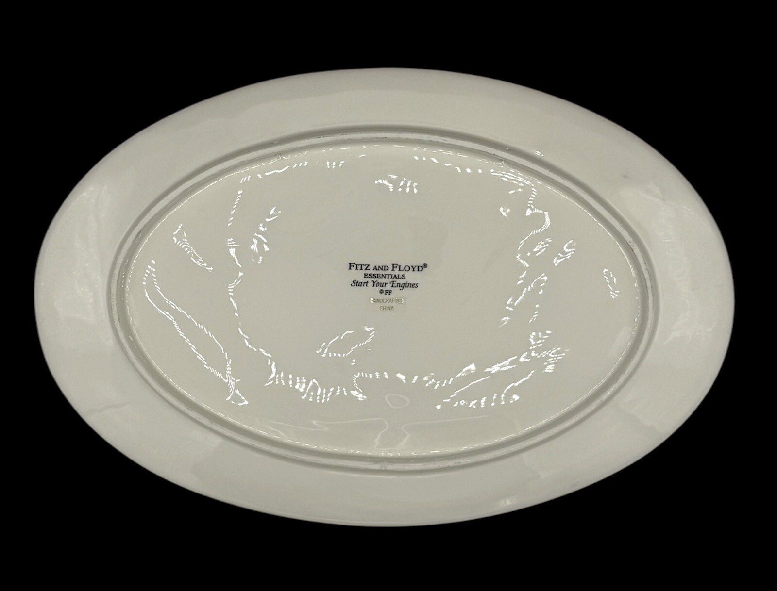Fitz & Floyd 2005 Start Your Engines Snack Plate w/ 2 Condiment Bowls Vintage