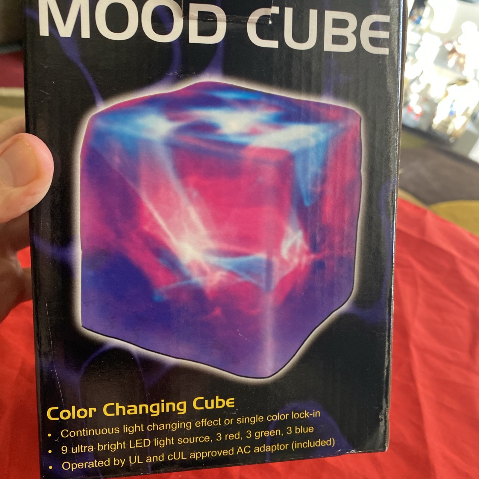 MOOD CUBE Vintage Light Up Cube Light. SPENCERS? Brand New. Plug In. Lights 2003