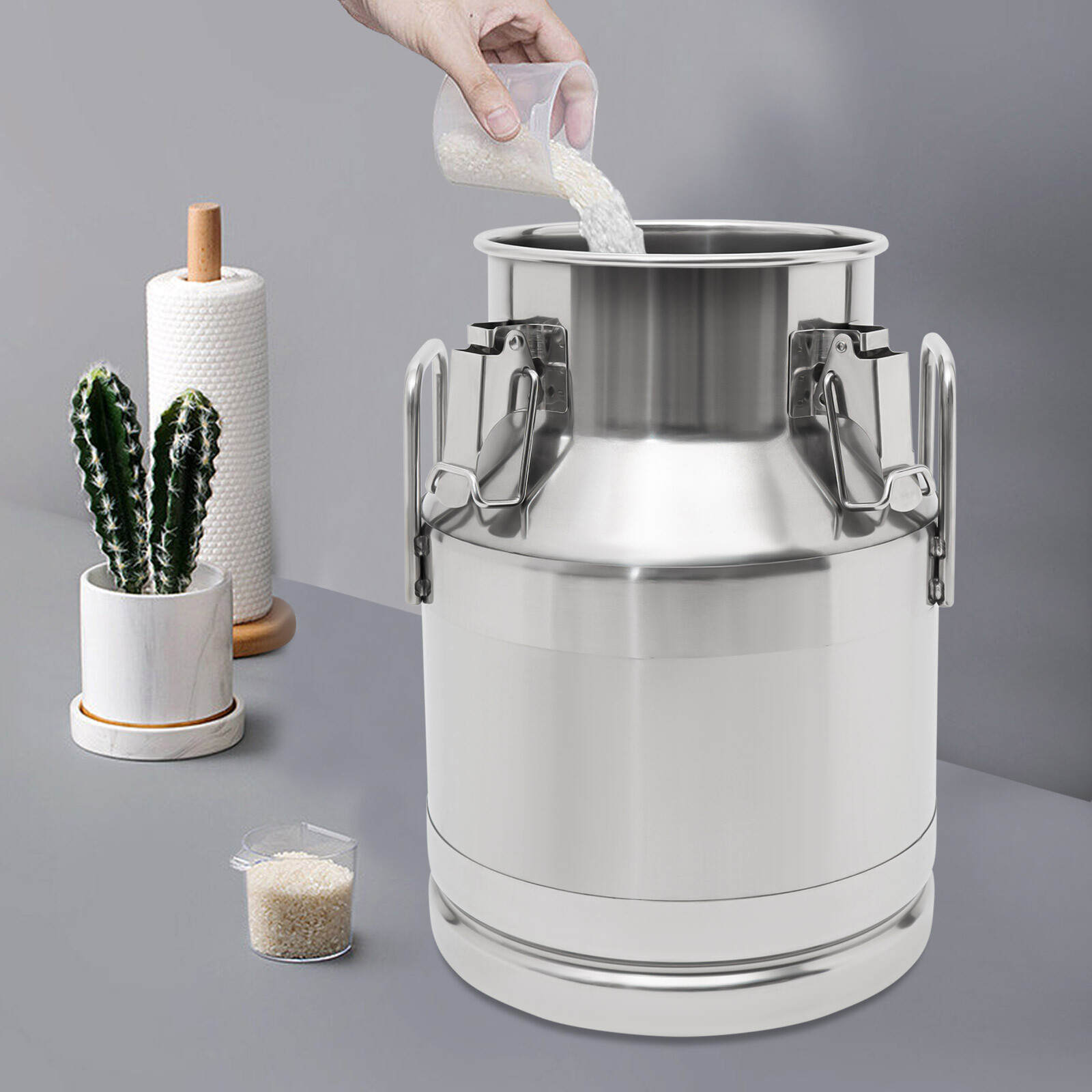 10 Liter Round Stainless Steel Milk Storage Can Milk Jug Transport Sealed Bucket