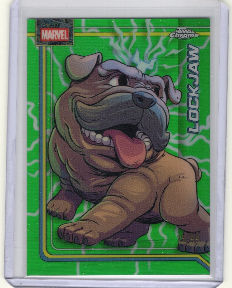2026 Topps Chrome Marvel Lockjaw Green Lightning Refractor 15/99
