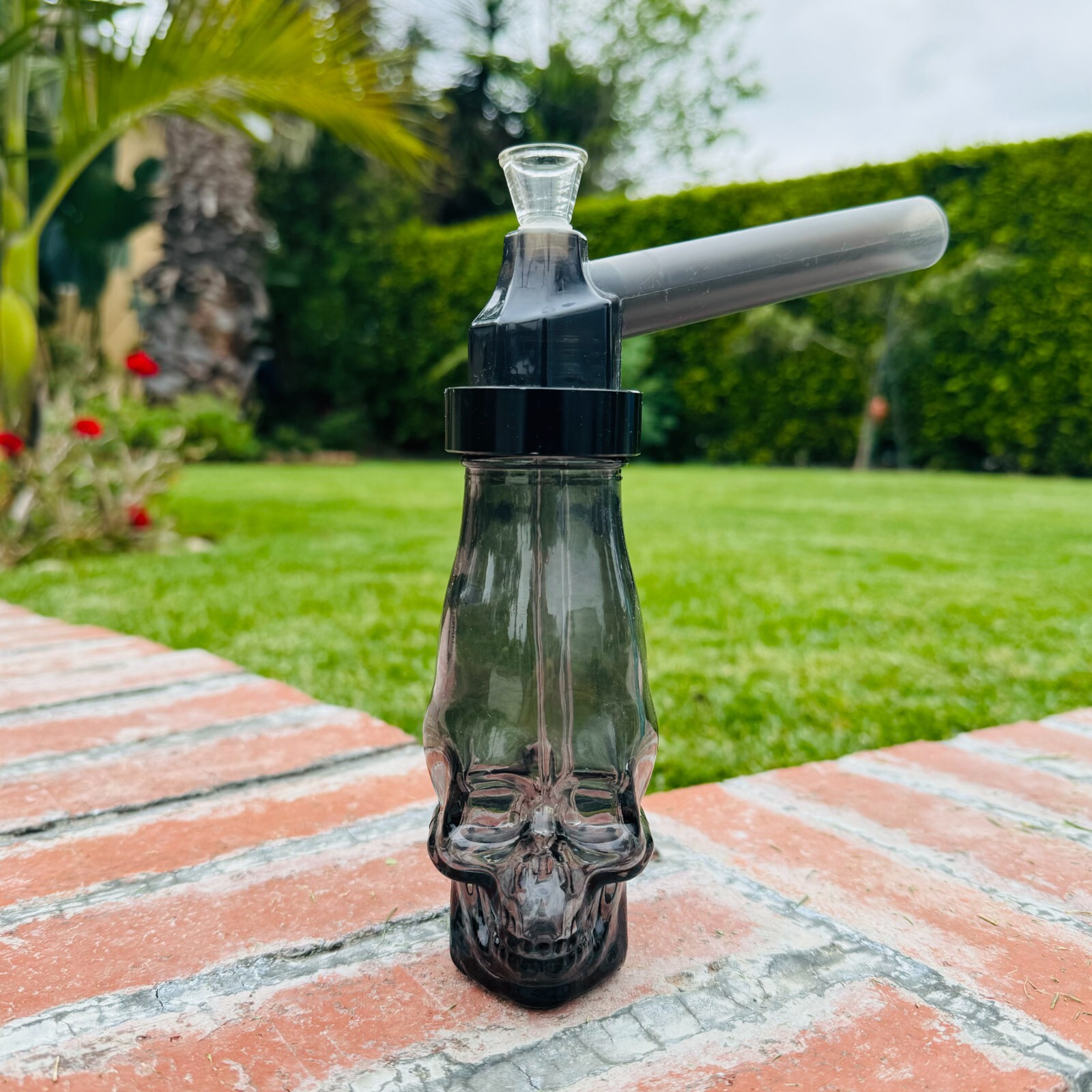 Portable Black Hookah Screw on Bottle Converter Water Glass Bong with Bottle
