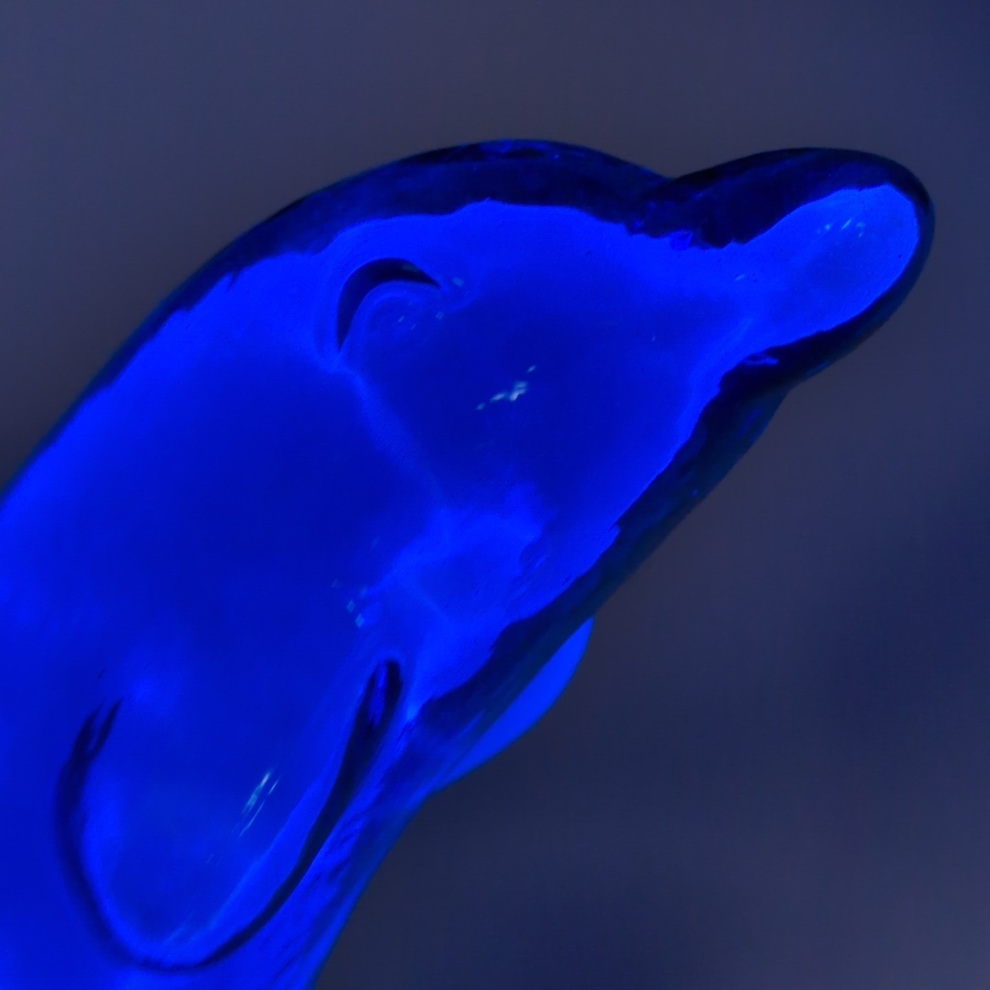 Lumisource Blue Glass Dolphin Mini-Electra Plasma Lightning Light Art Lamp
