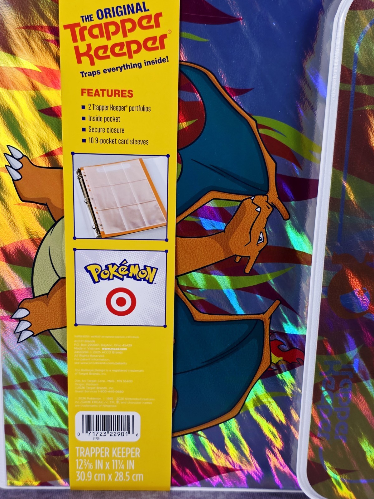 Pokemon x Target NWT Trapper Keeper Charizard Holographic TCG Binder Deadstock