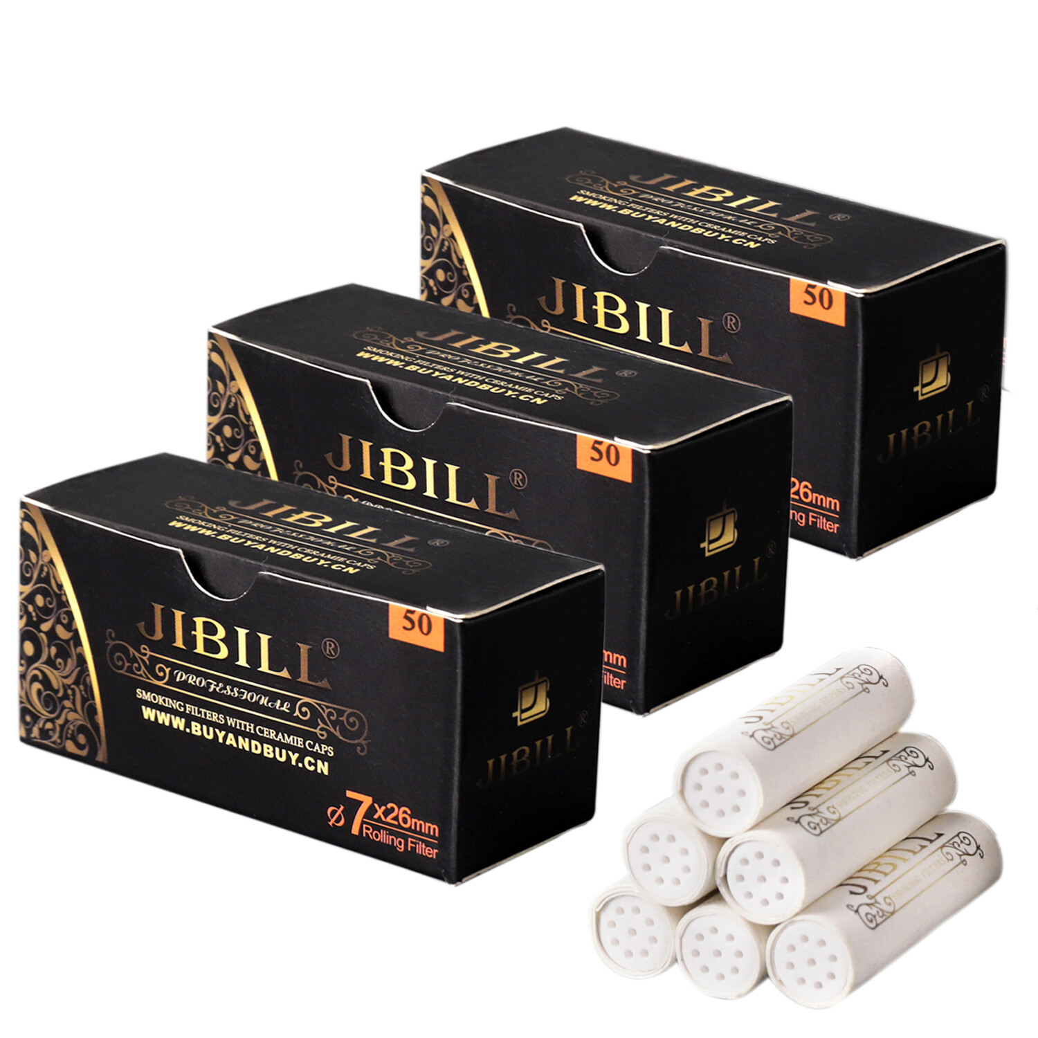 150pcs 7mm Activated Carbon Filters For Wooden Tobacco Pipe And Rolling Machine