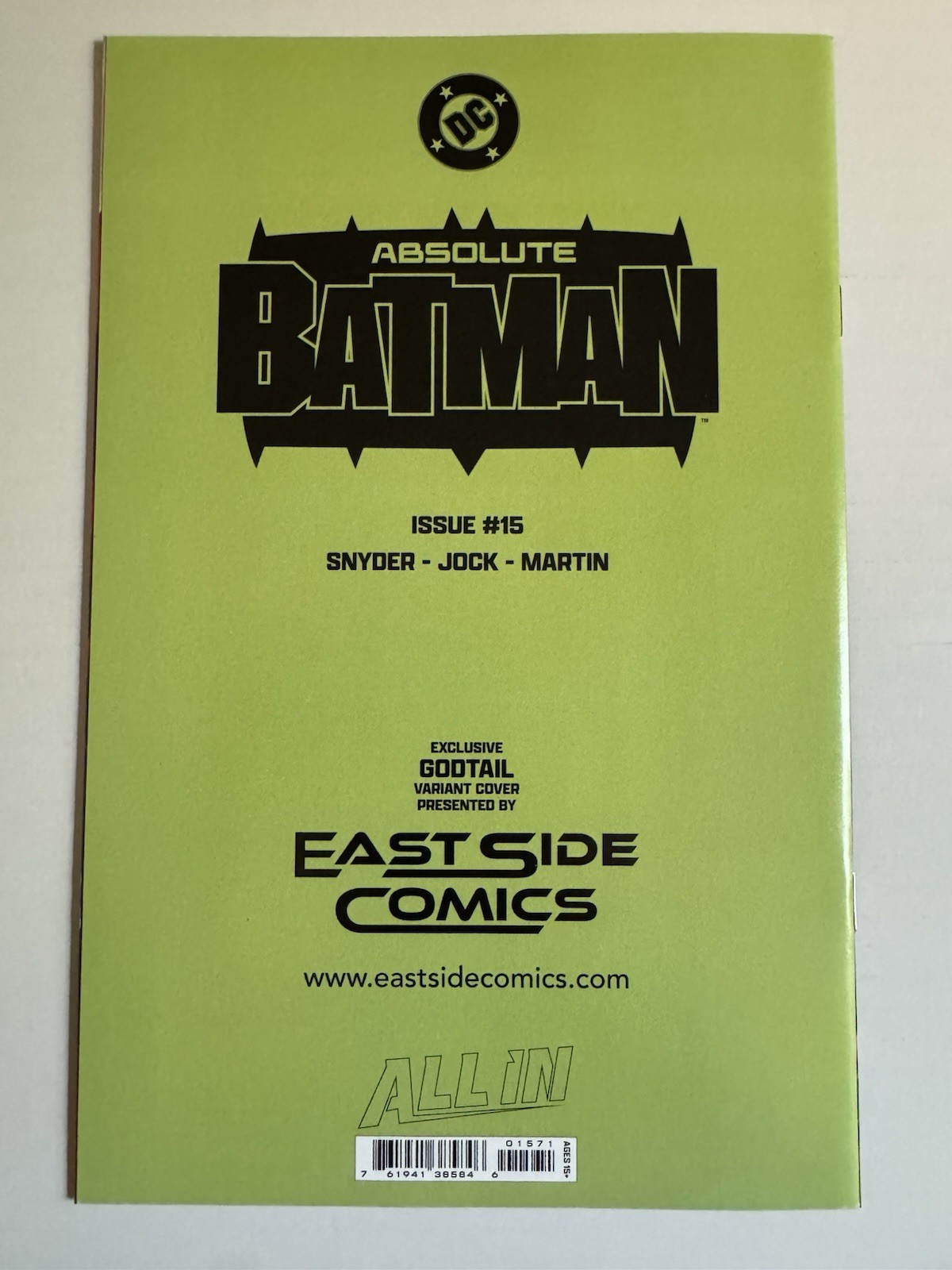 Absolute Batman #15 – Godtail Absolute Joker Exclusive – DC – Ltd 800 – NM