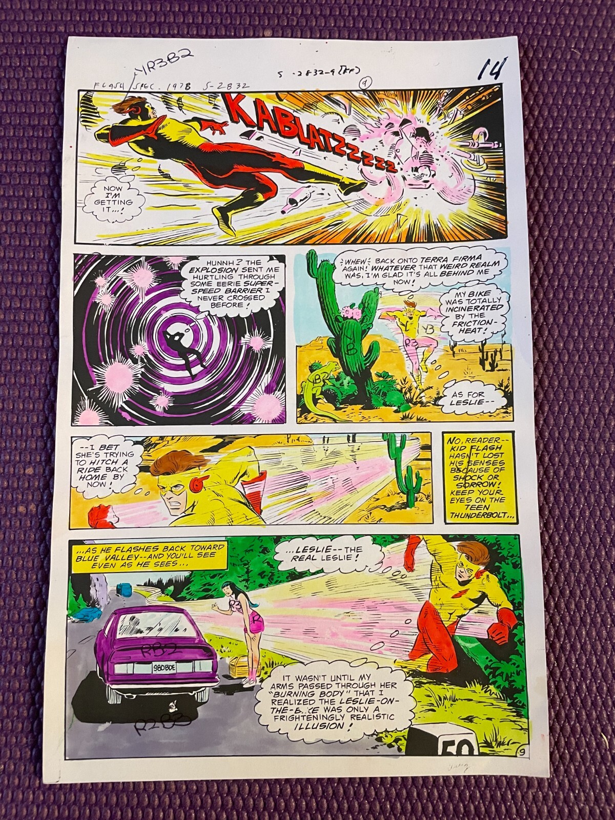FLASH dc special #11 comic ART original color guide 1978 KID FLASH WALLY WEST