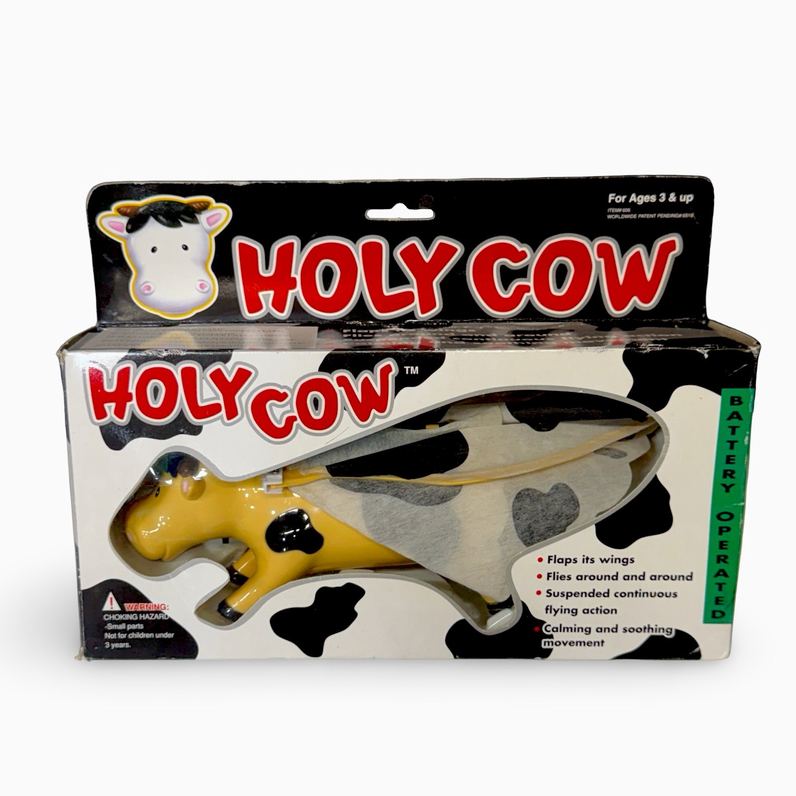 Holy Cow Flying Cow Battery Operated Novelty Toy New Open Box Battery Operated