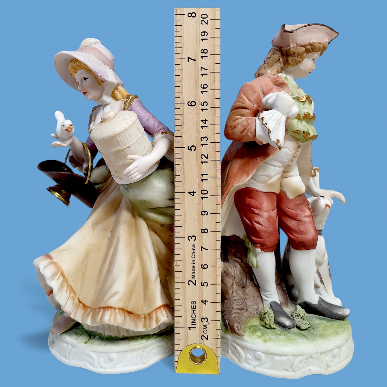 Authentic 2pc VTG 1982 Royal Crown Classic Gallery Colonial Man & Woman 7.75″