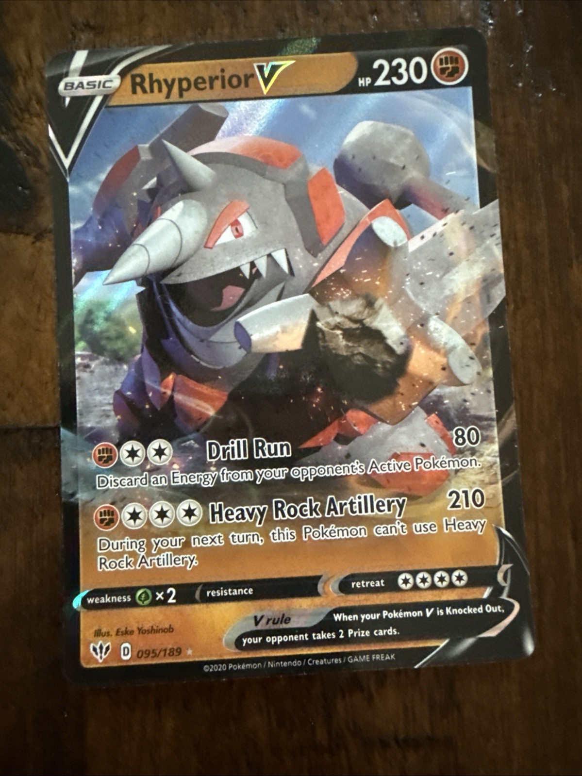 Pokémon TCG Rhyperior v Darkness Ablaze Holo Ultra Rare Card 095/189