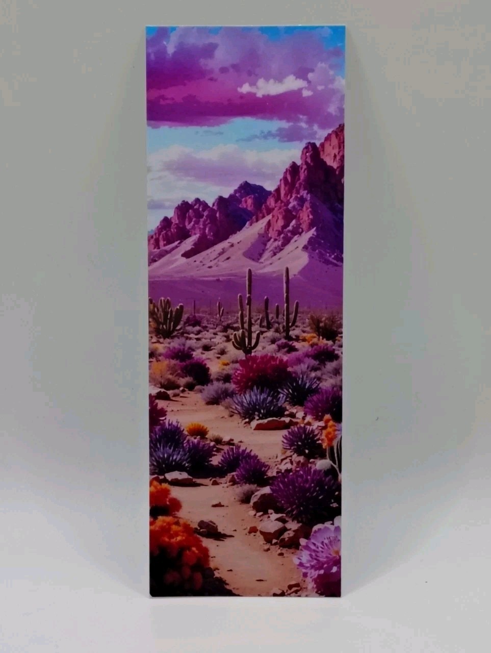 Desert Bloom Path – Serene Landscape Bookmark