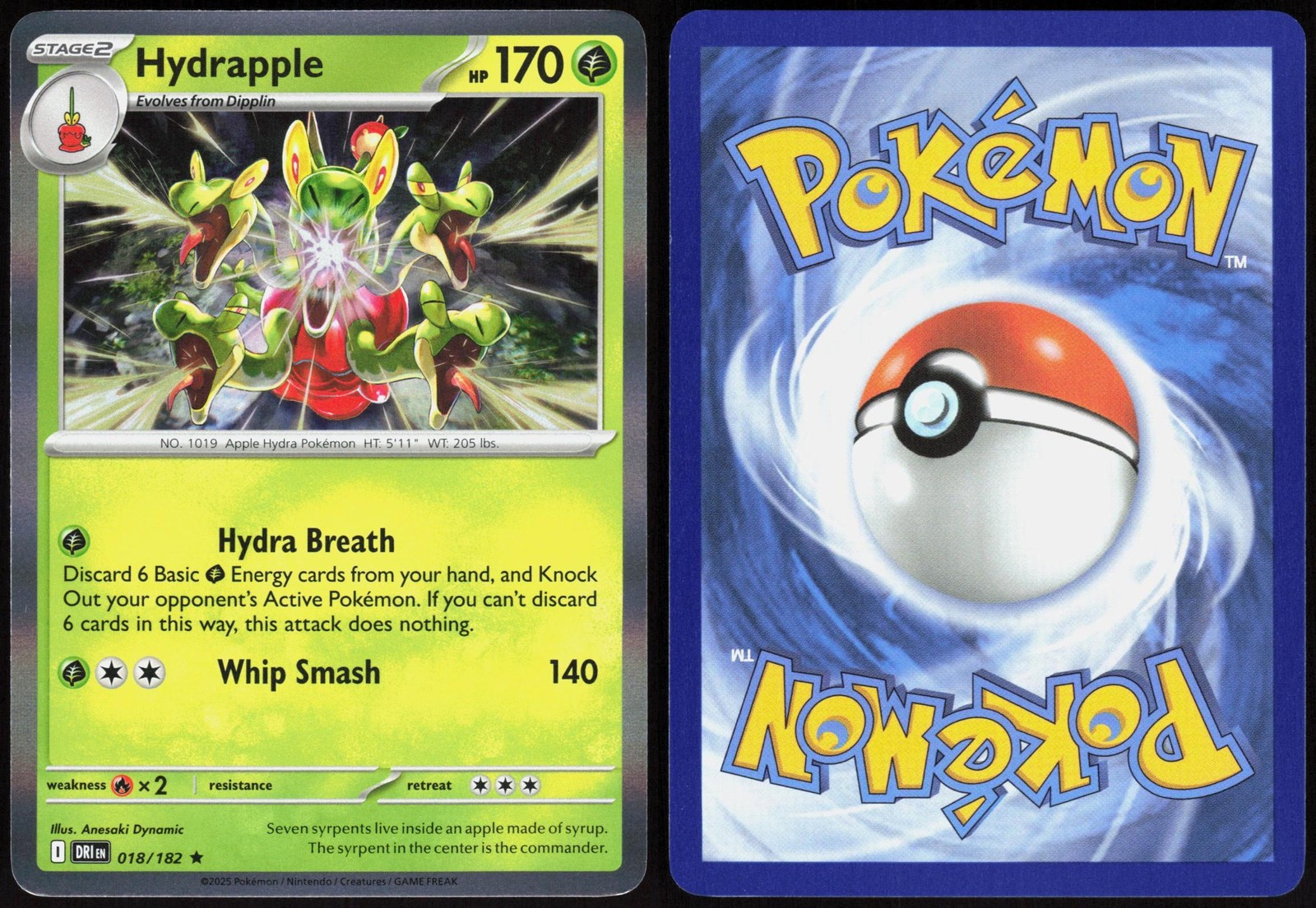 Hydrapple 018/182 Holo Destined Rivals Rare Dynamic Near Mint