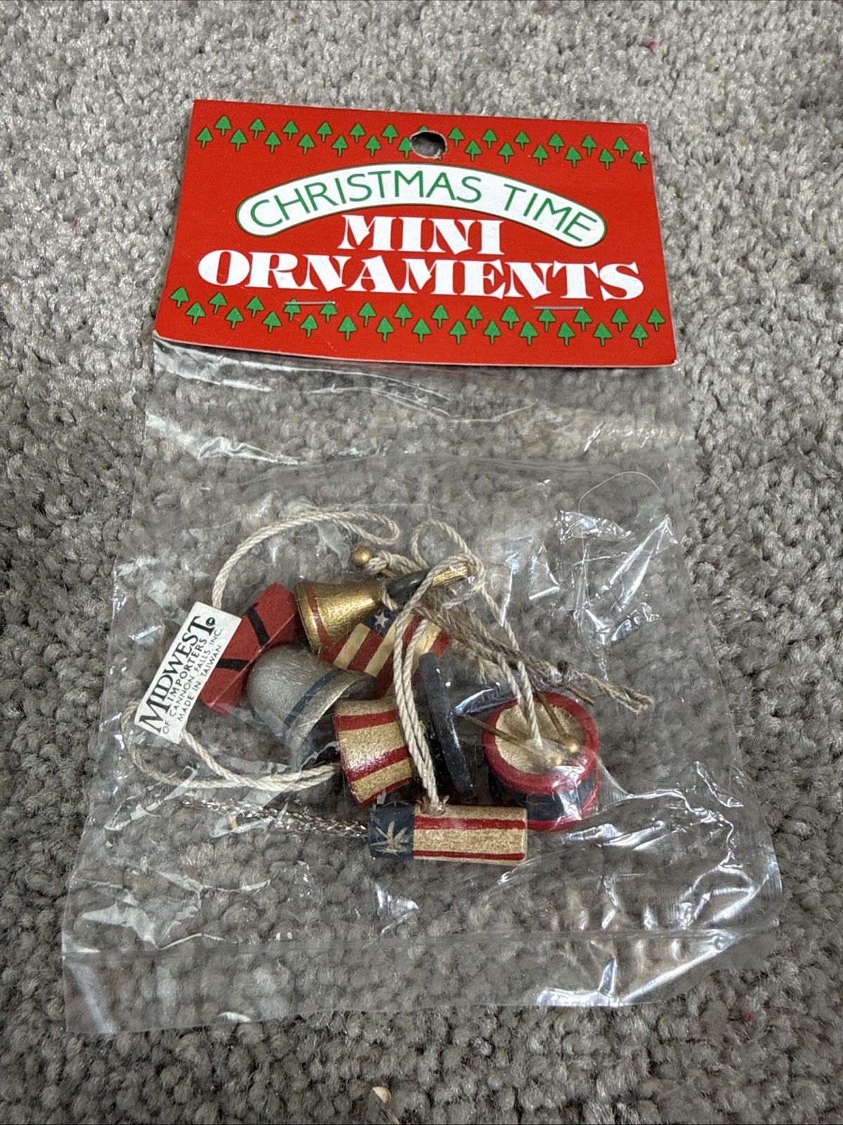S Mini Christmas USA Patriotic Ornaments Pack of 6 Vintage Midwest Cannon Falls