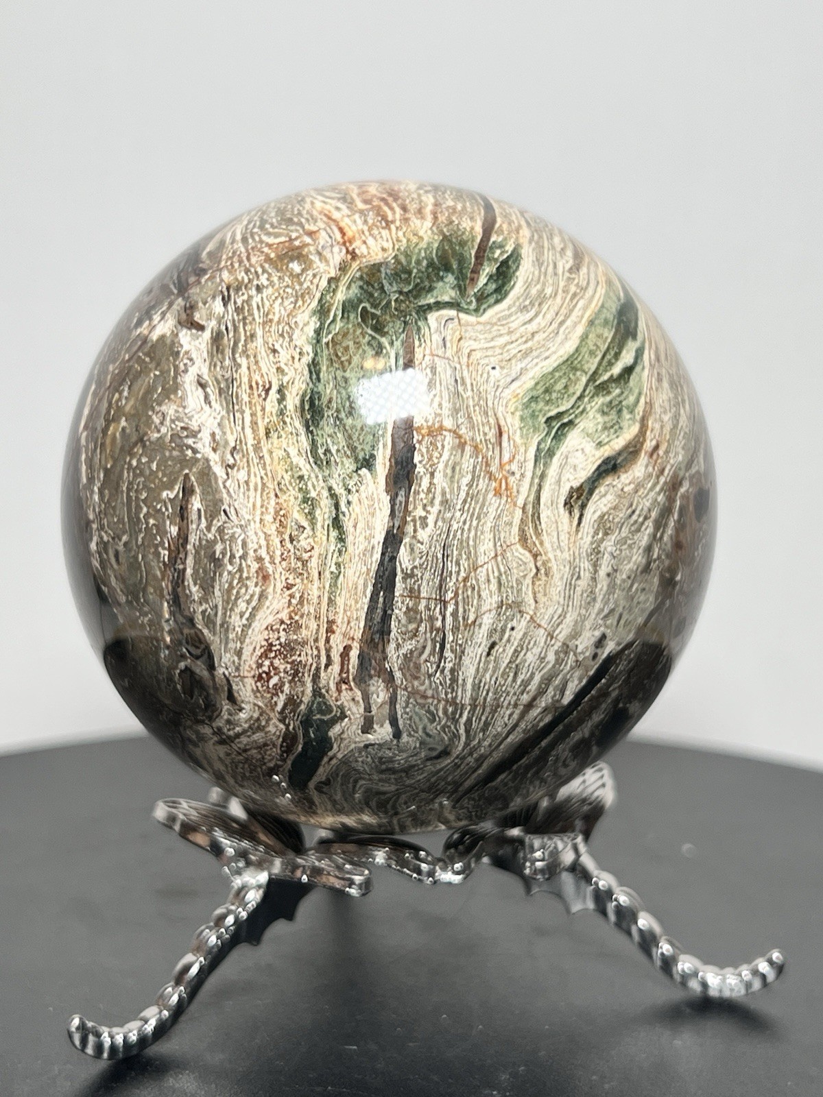 Jasper Sphere w/Holder (1-lb) 69mm – see pics/videos