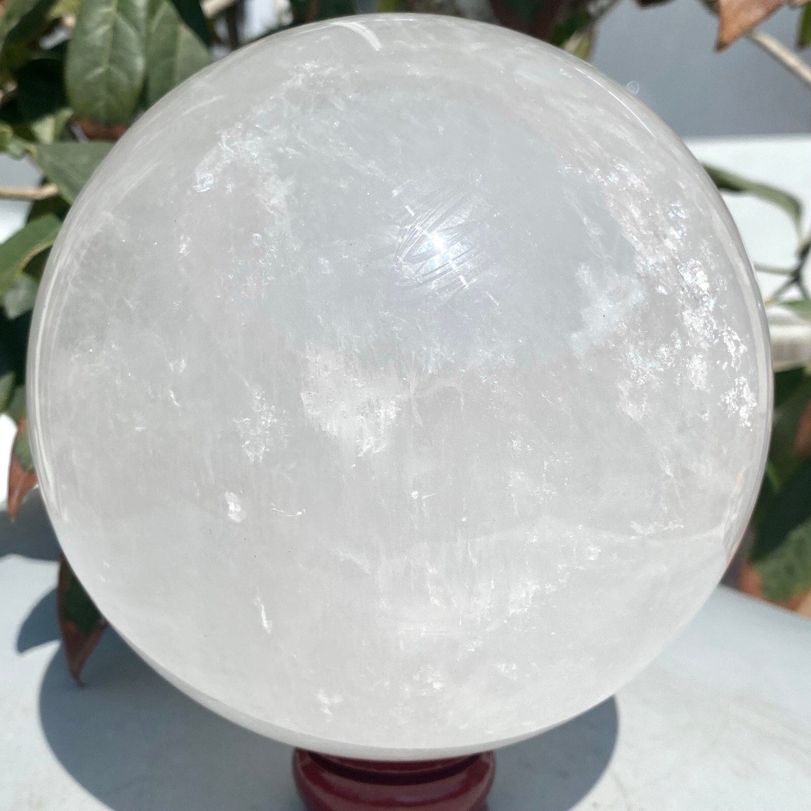 6.85LB Natural white crystal transparent quartz crystal ball repair