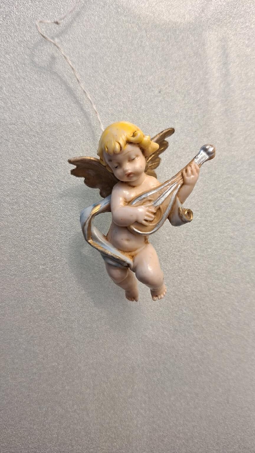 Fontanini Italy Collectable Cherub with Mandolin Approximately 2.5 Inch Tall