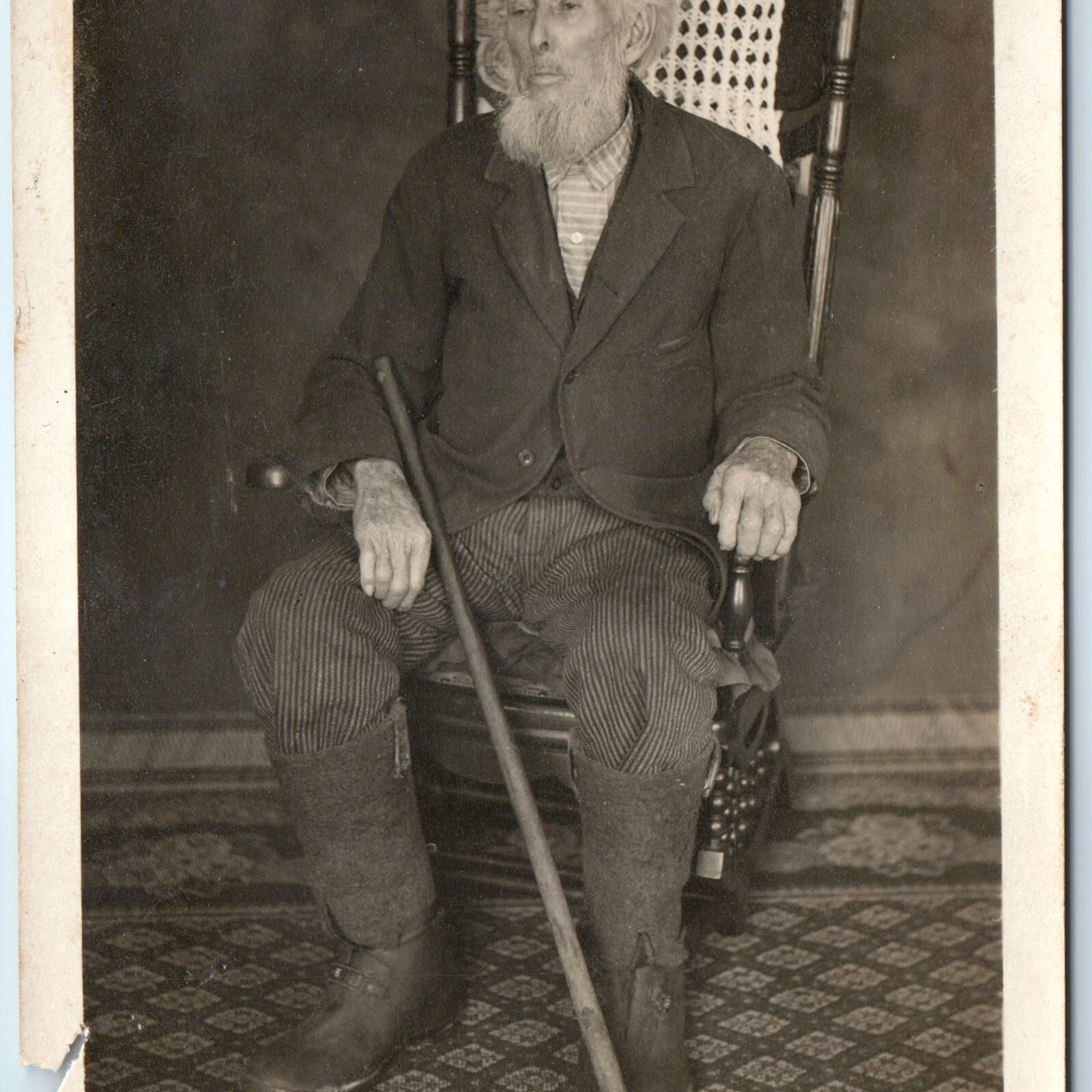 ID’d 1913 Galion 89 Year Old Man Birthday RPPC Real Photo Daniel Shumaker A184