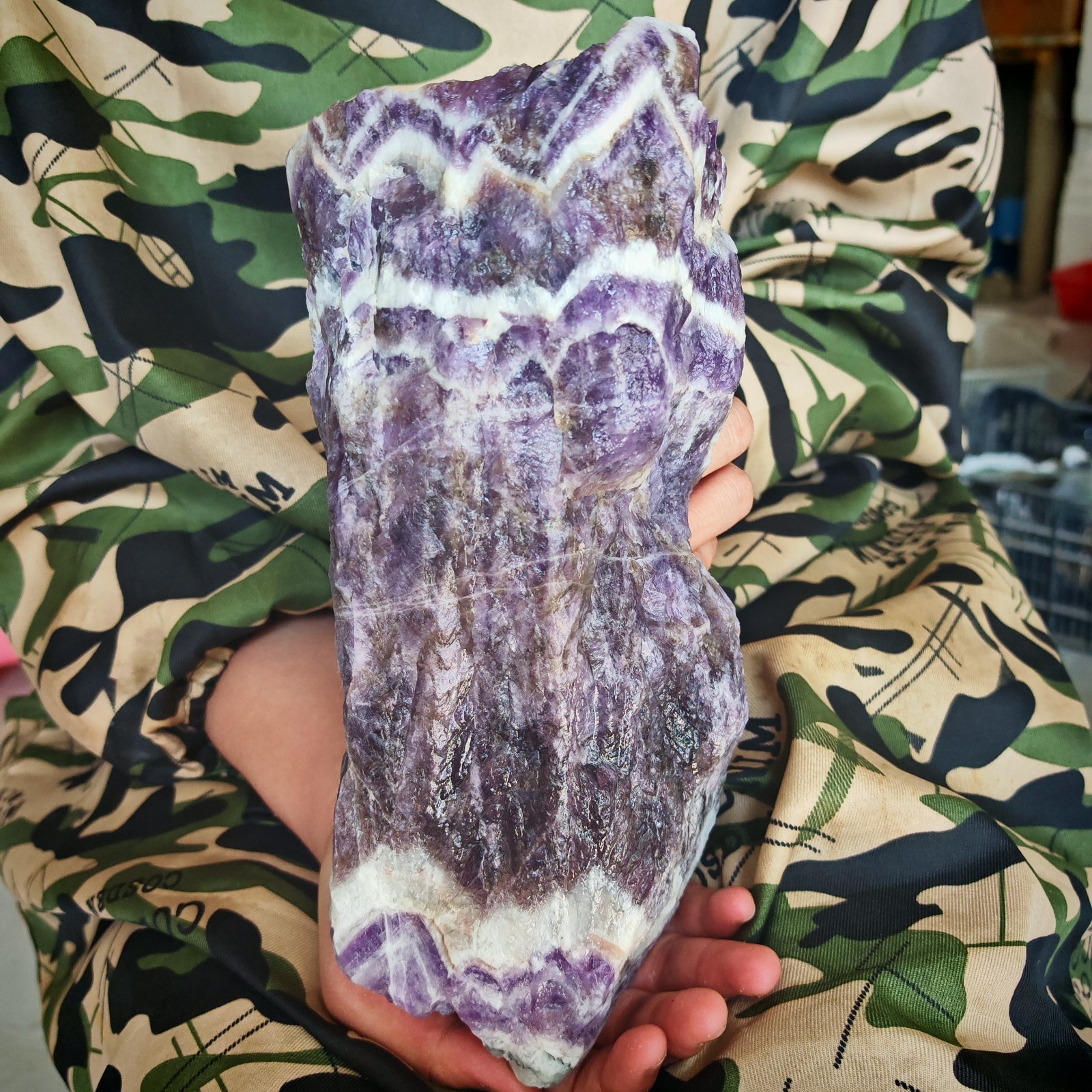 6.89LB Natural crystal dreamy purple color Raw stone specimen Collection