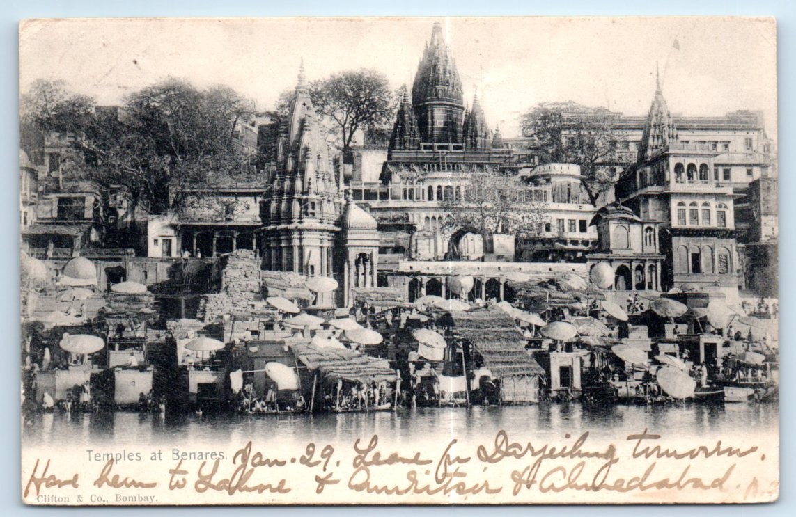 Temples at Benares – Varanasi INDIA Postcard