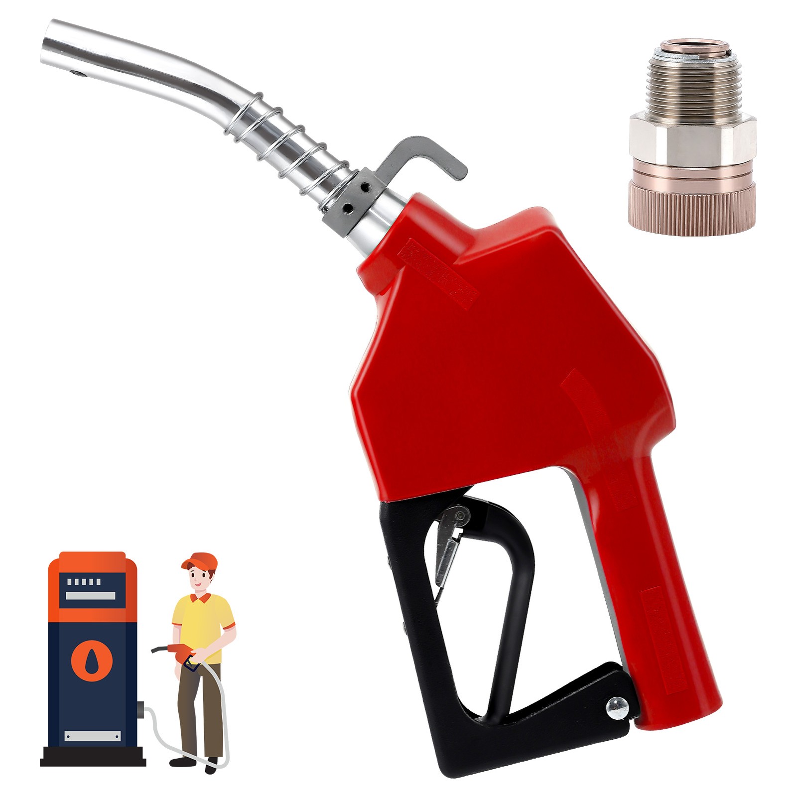 3/4-Inch NPT Automatic Fuel Nozzle, Max Flow Rate 11.8 GPM, Auto Shut Off Diffu.
