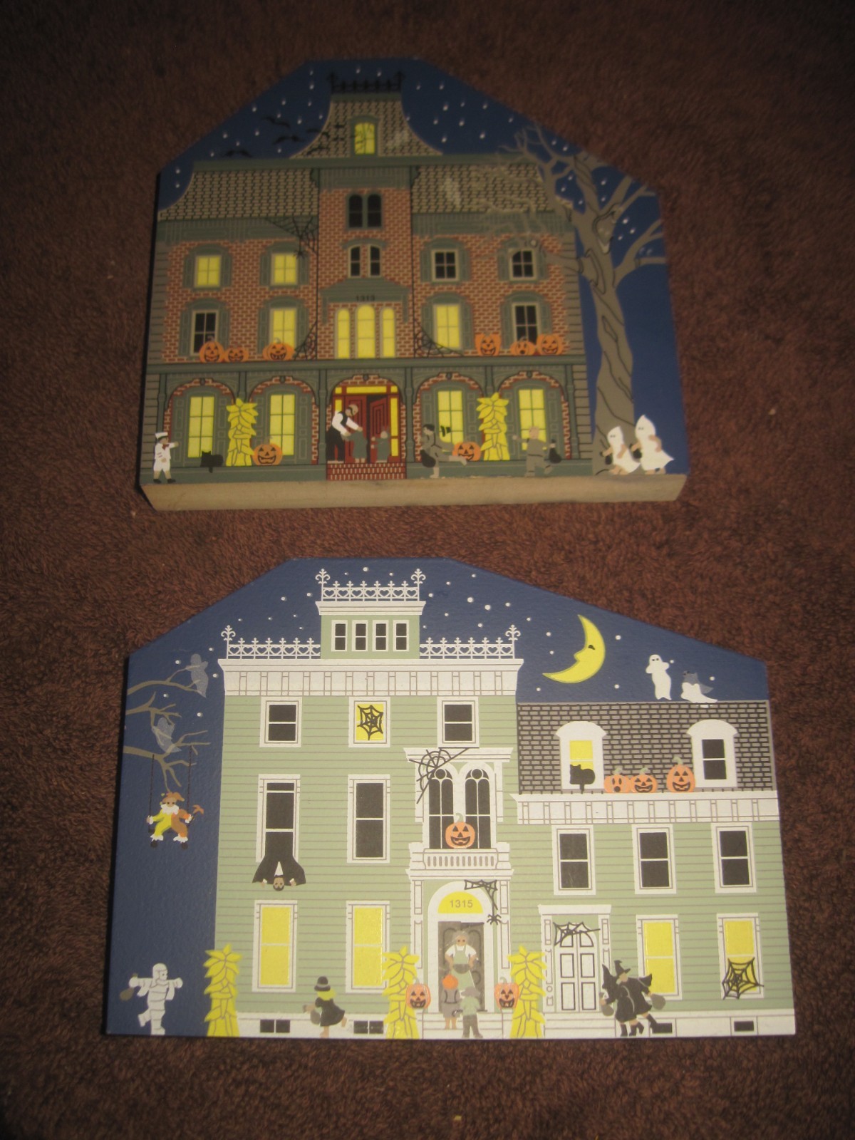 Cat’s Meow Halloween Limited 1997 Eerie Estate & Mystery Manor Glows In The Dark