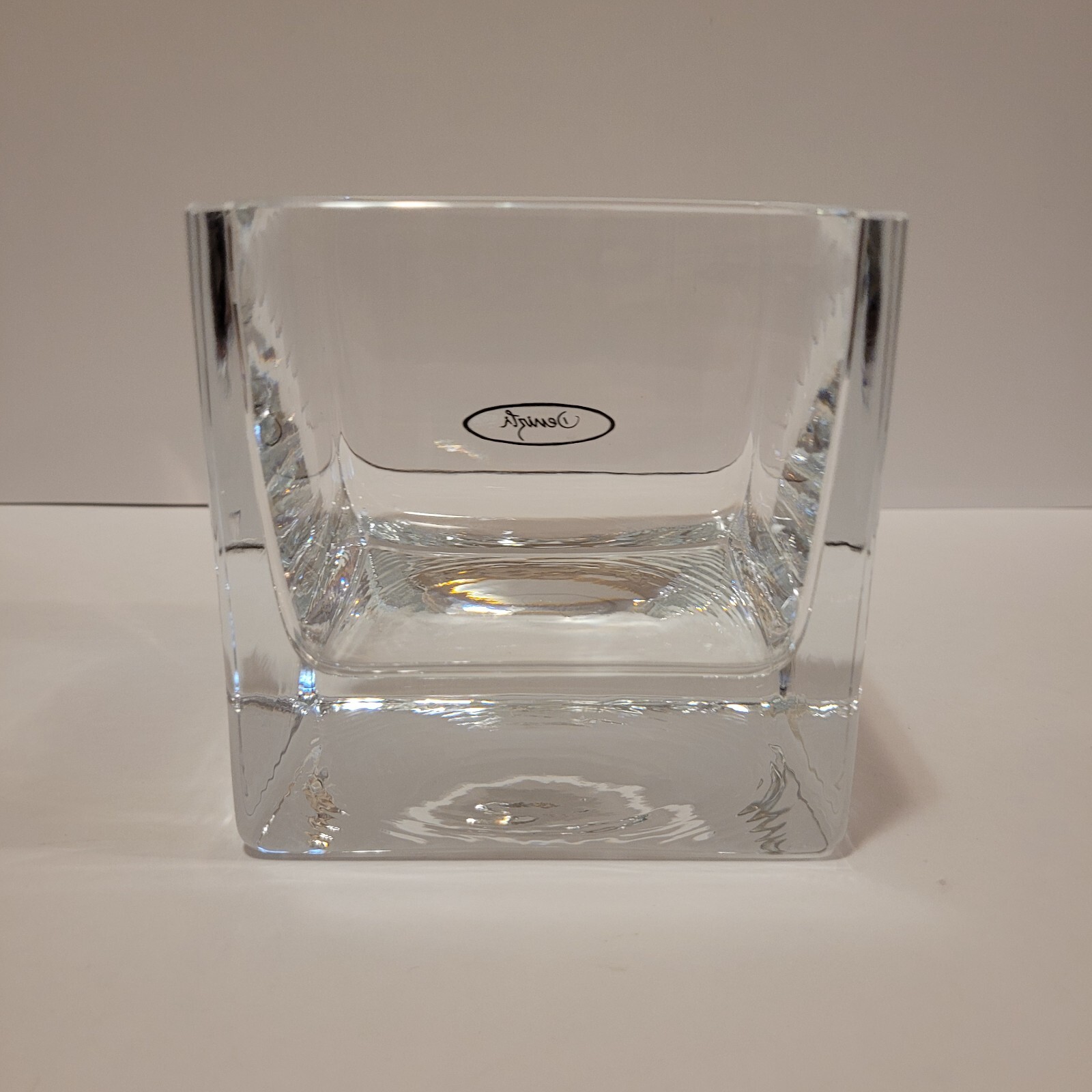 Denizli Crystal Vase Candleholder Handblown In Turkey Heavy Stunning
